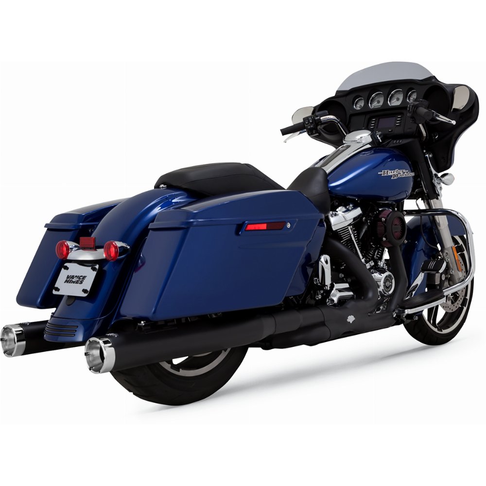Échappement rond Monster Slip-On de 4 pouces de Vance &amp; Hines pour Harley Davidson