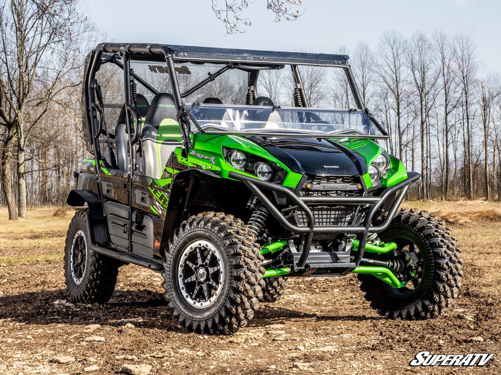SuperATV Scratch Resistant Polycarbonate Flip-Down Front Windshield