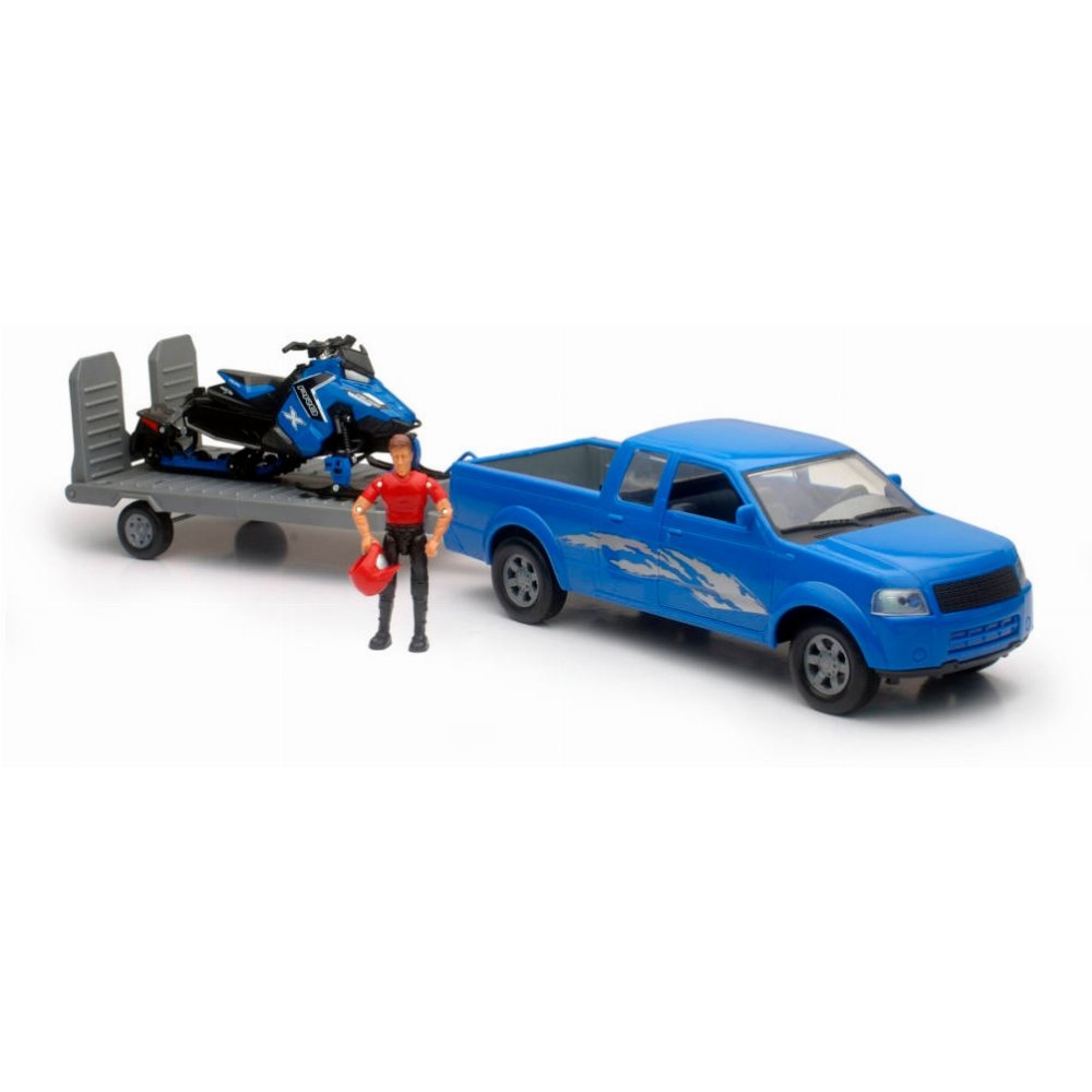 New Ray Toys Pick Up Truck With Polaris Snowmobile