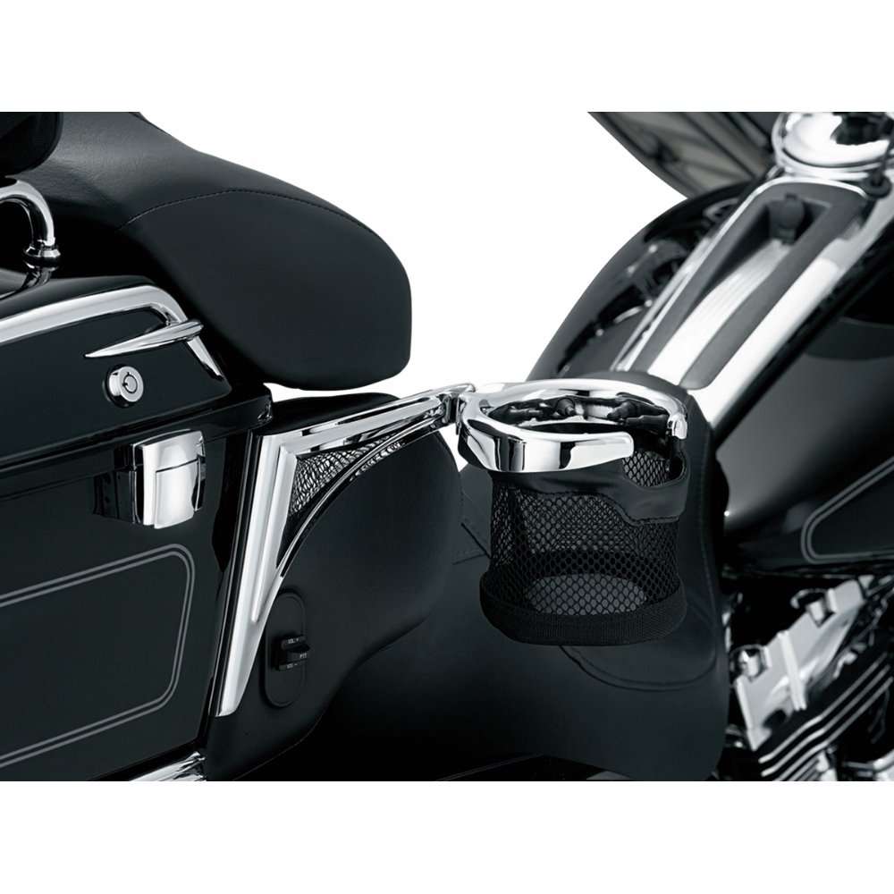 Porte-gobelet passager pour moto Kuryakyn avec panier en filet