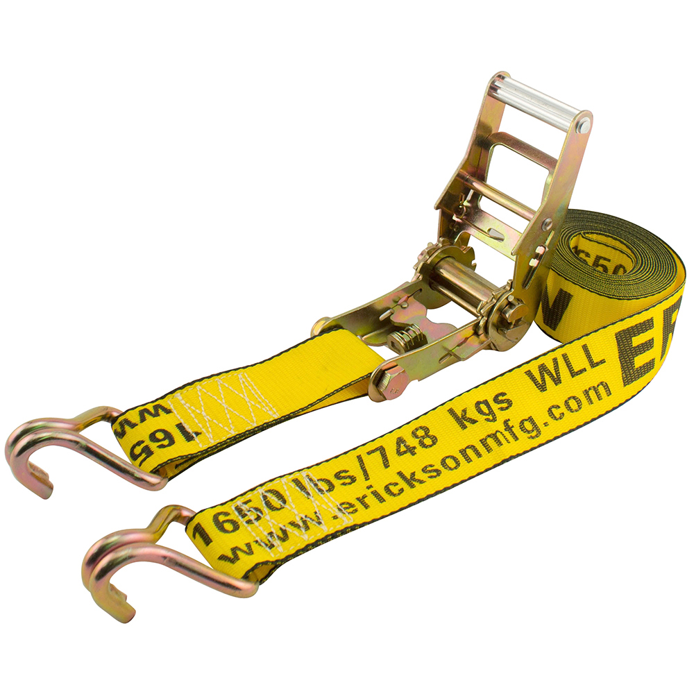 Erickson Ratchet Tie-Down Strap w/ Double J-Hooks