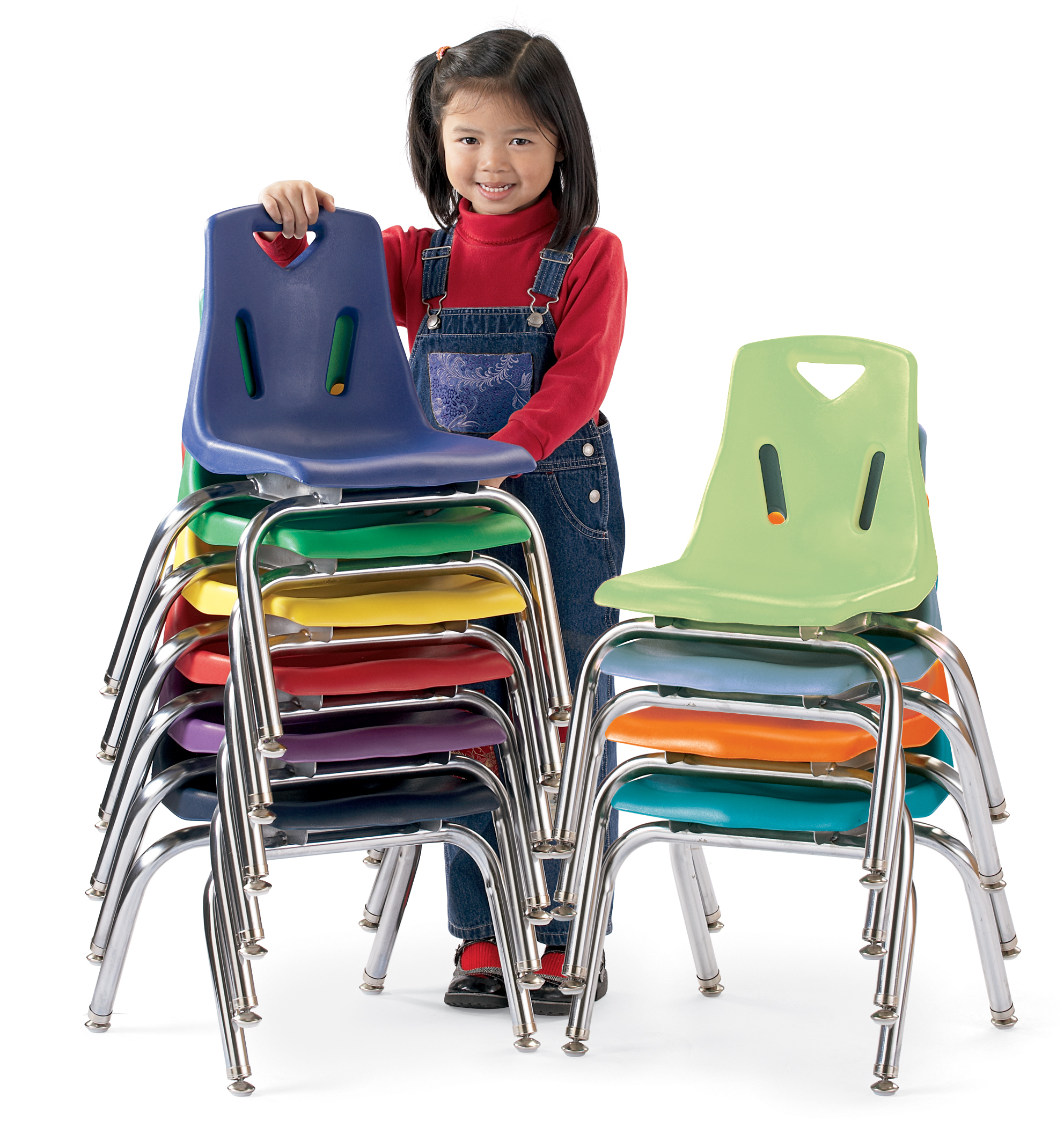 Bulk Buy Berries  Stacking Chair with Chrome-Plated Legs - 14