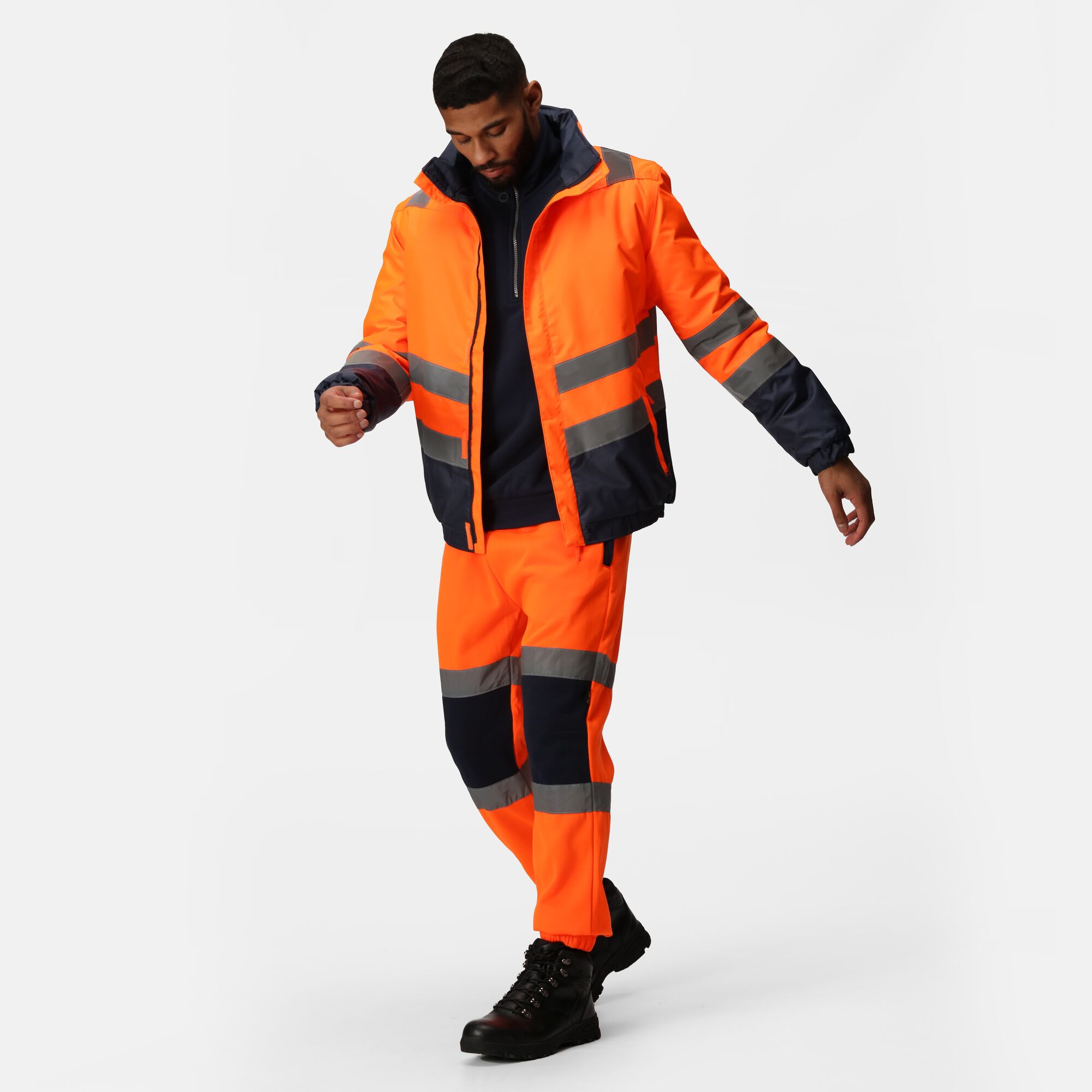 Orange reflective joggers on sale