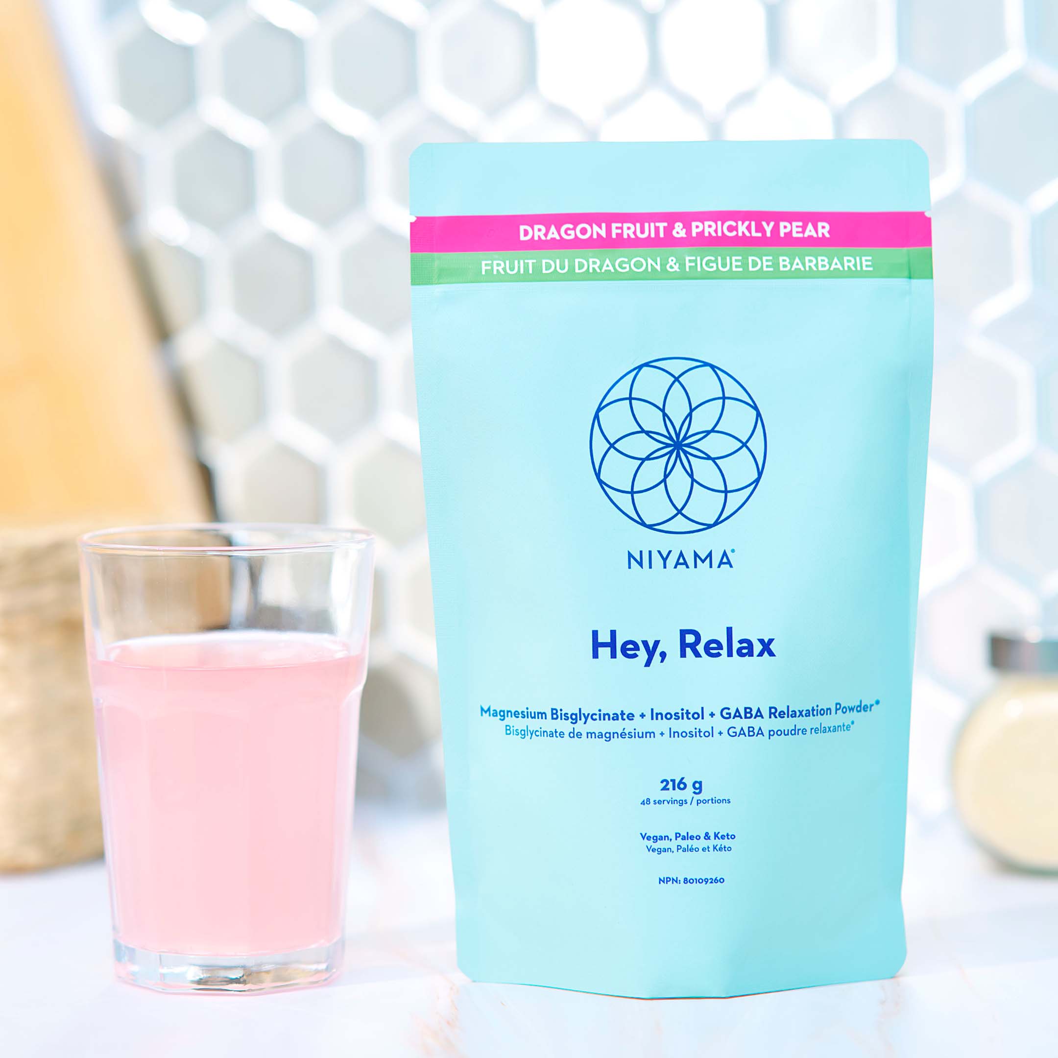 Hey Relax  Magnesium Bisglycinate + Inositol + Gaba - Dragon Fruit Flavour