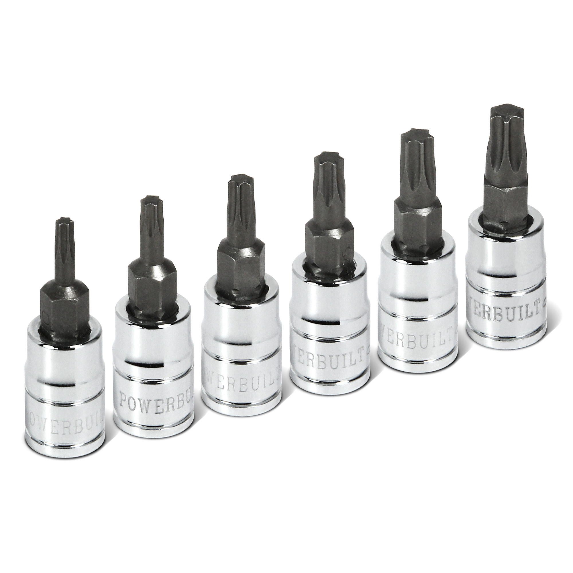 Powerbuilt 6 Piece 1/4 Inch Drive Torx Bit Socket Set 640049 | 1