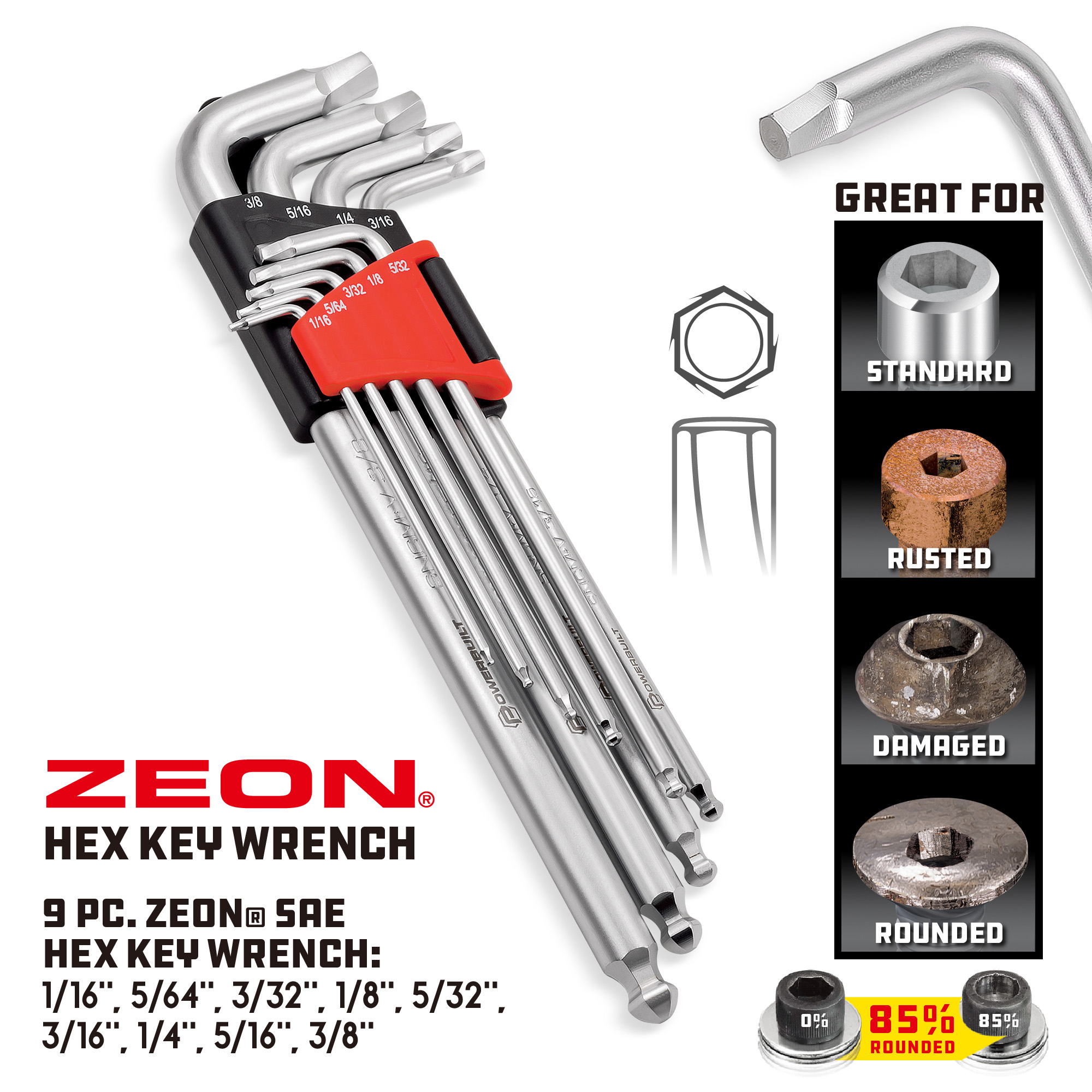 パルルさま専用ページ Powerbuilt 9 Piece Zeon SAE Hex Key Wrench Set for Damaged