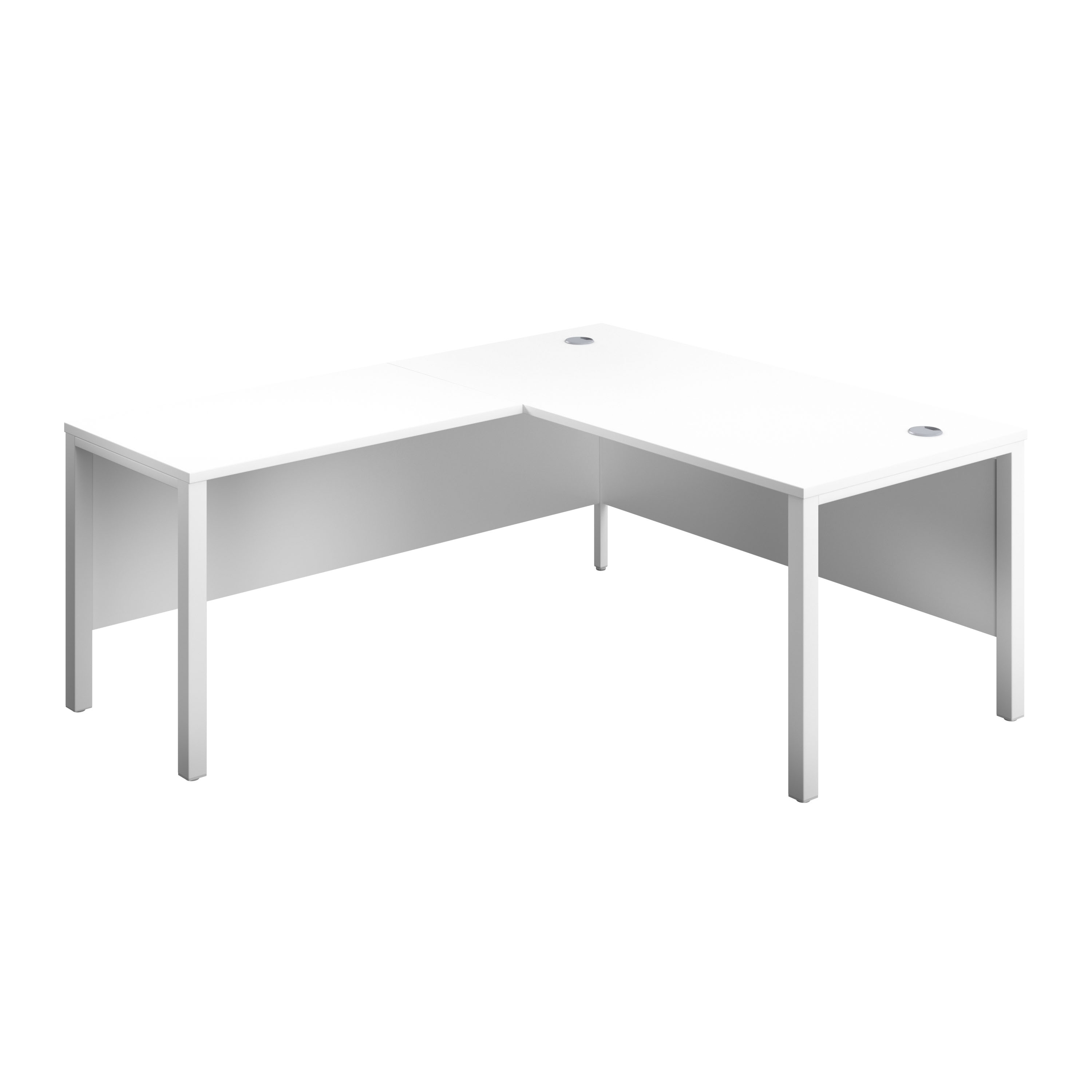 Goal Post Left Hand Return Desk | 1800X800 | White/White