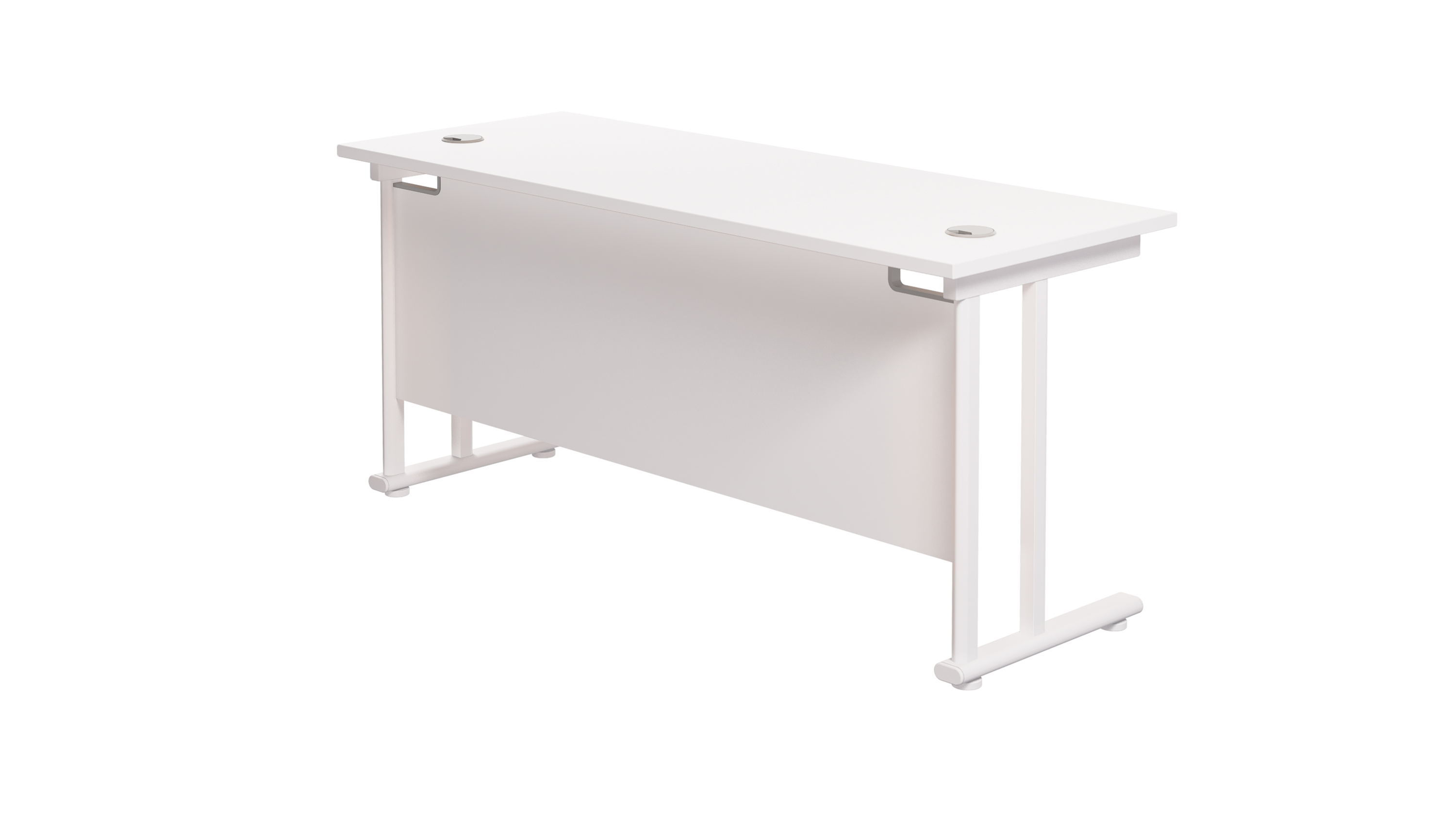 Twin Upright Rectangular Desk | 1800X600 | White/White