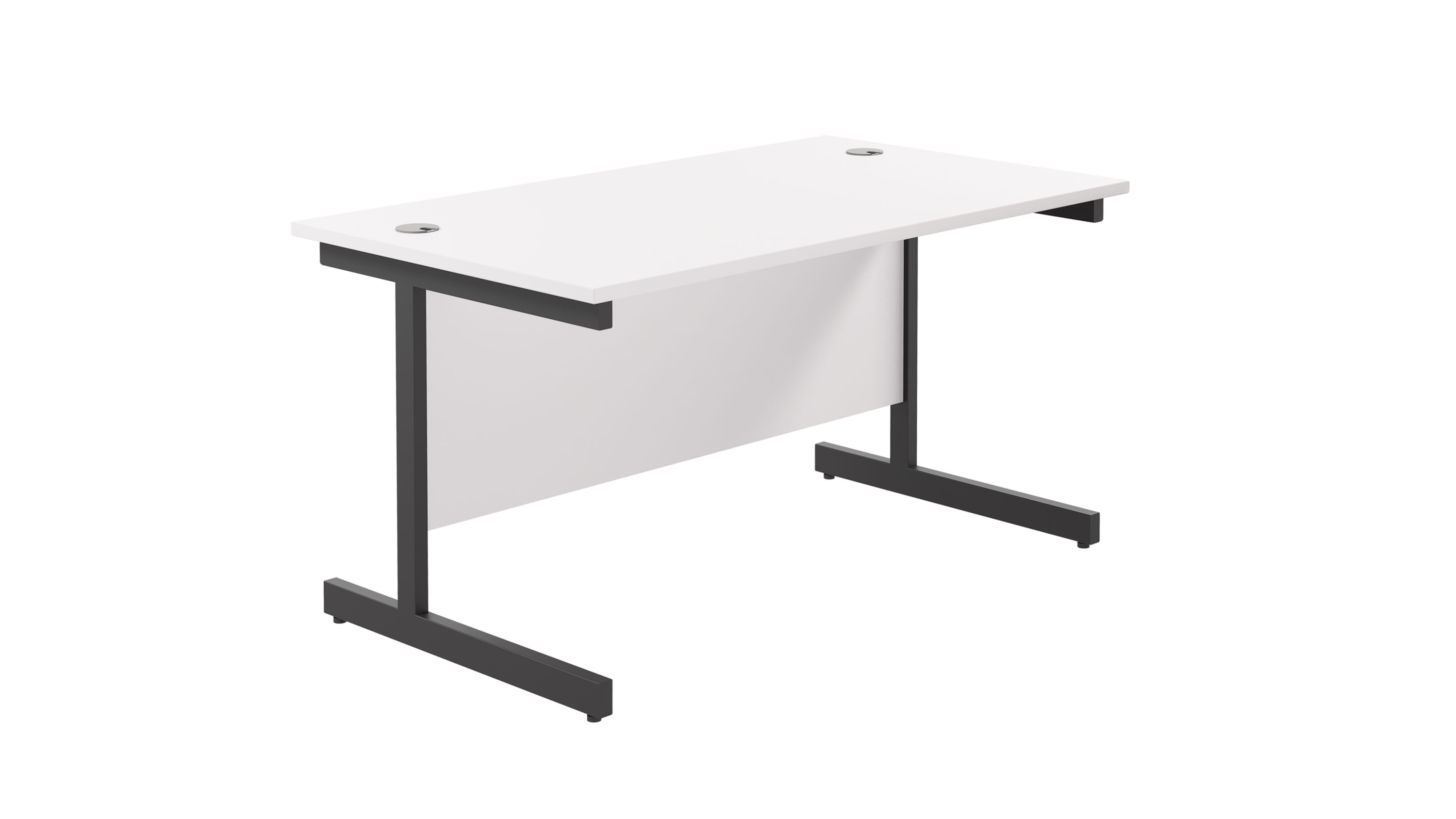 Single Upright Rectangular Desk | 1200X800 | White/Black
