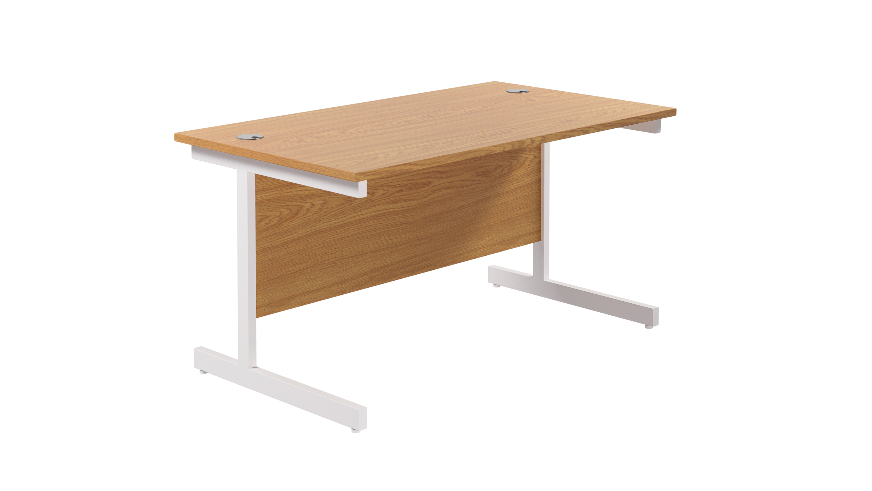 Single Upright Rectangular Desk | 1400X800 | Nova Oak/White