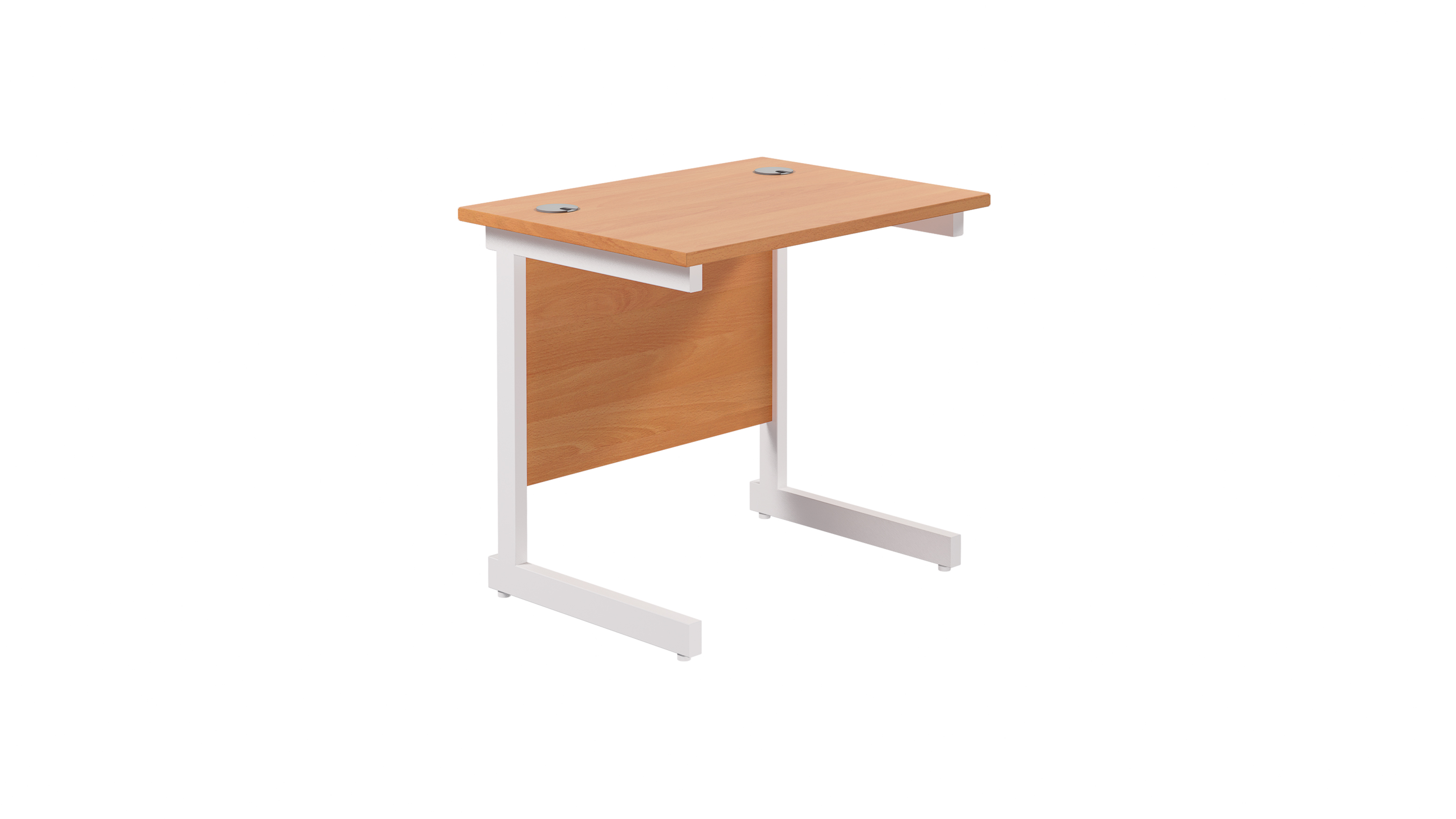 Single Upright Rectangular Desk | 800X600 | Beech/White