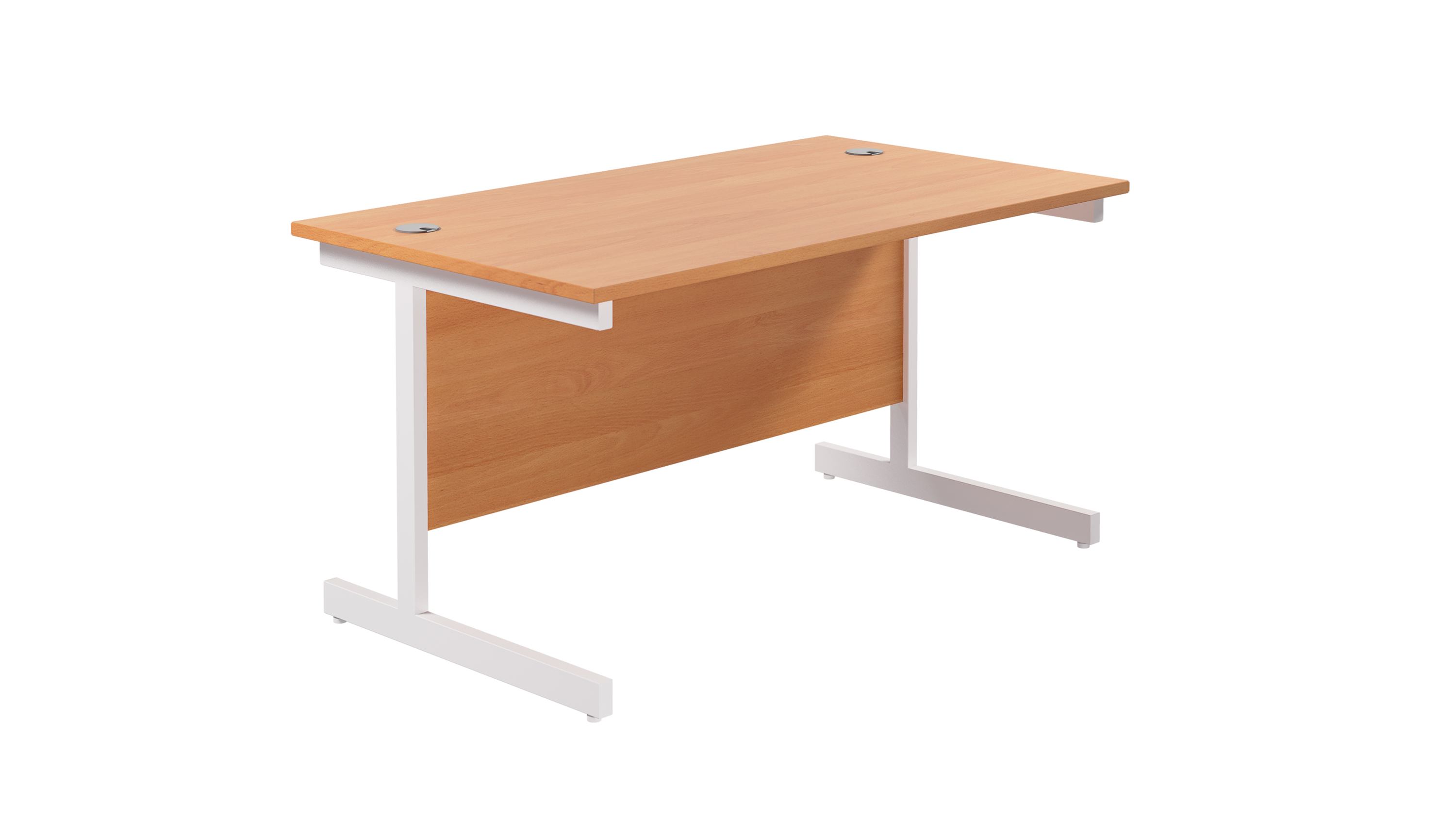 Single Upright Rectangular Desk | 1200X800 | Beech/White