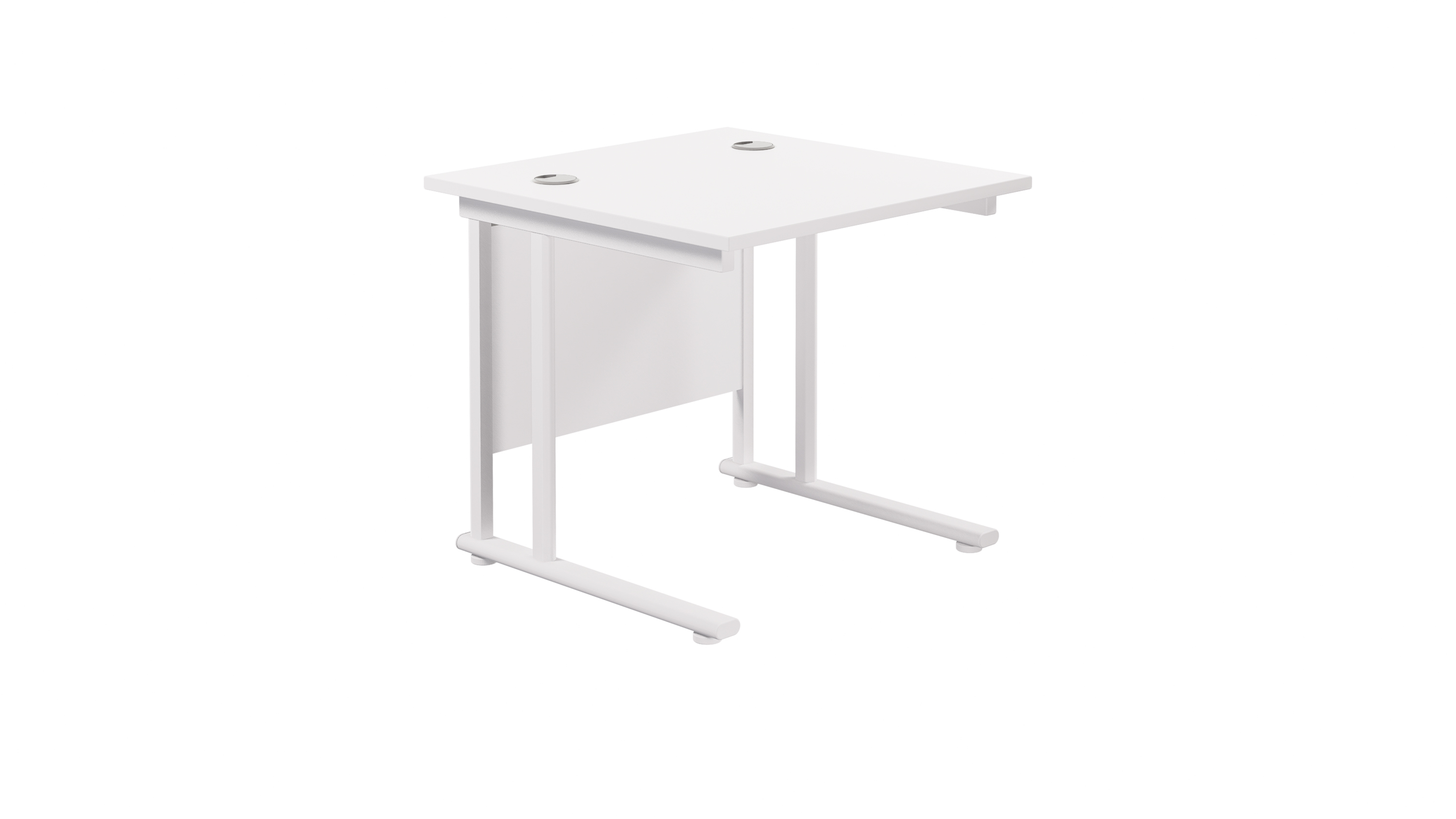 Twin Upright Rectangular Desk | 800X800 | White/White