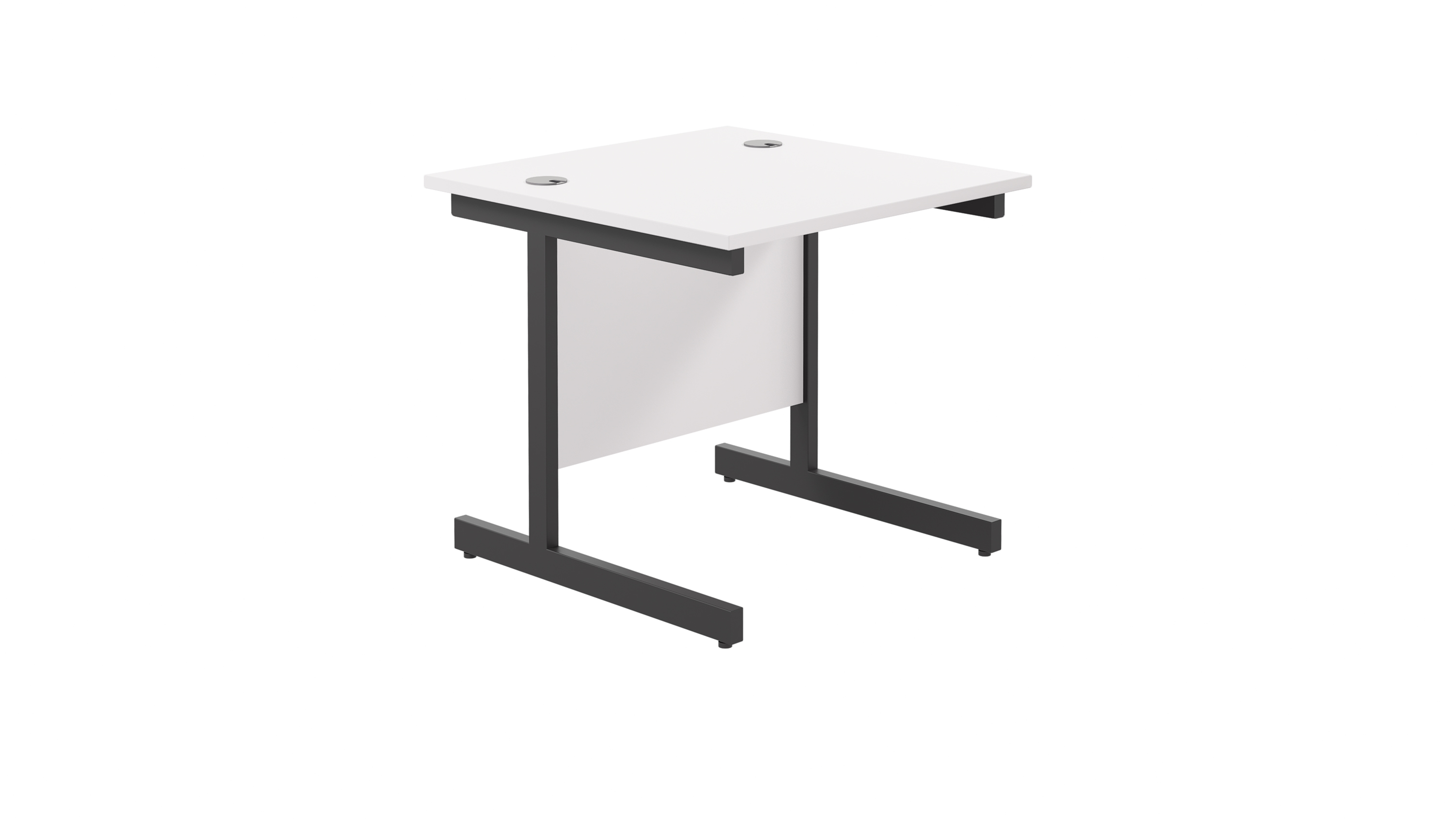 Single Upright Rectangular Desk | 800X800 | White/Black