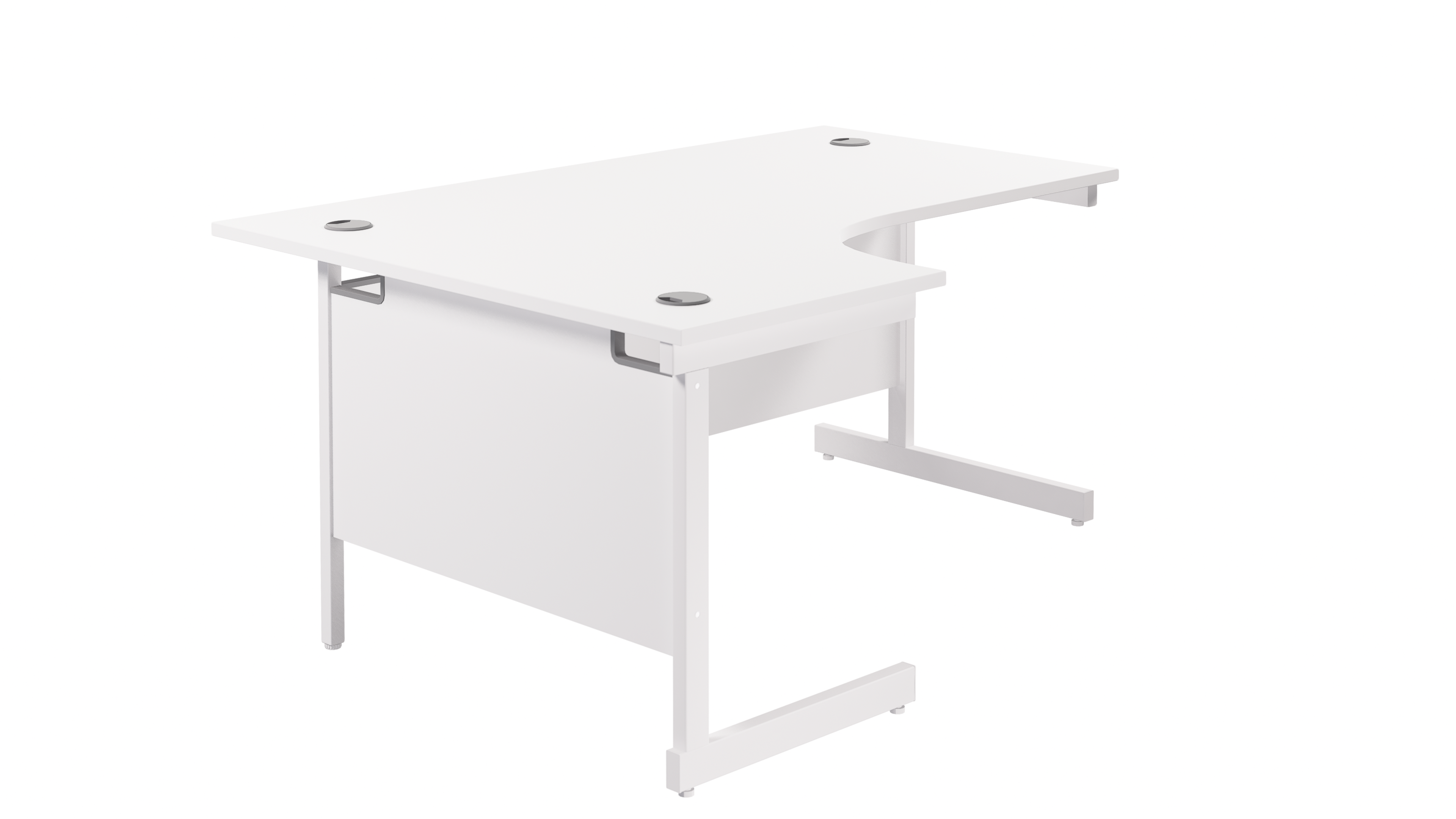 Single Upright Left Hand Radial Desk | 1800X1200 | White/White