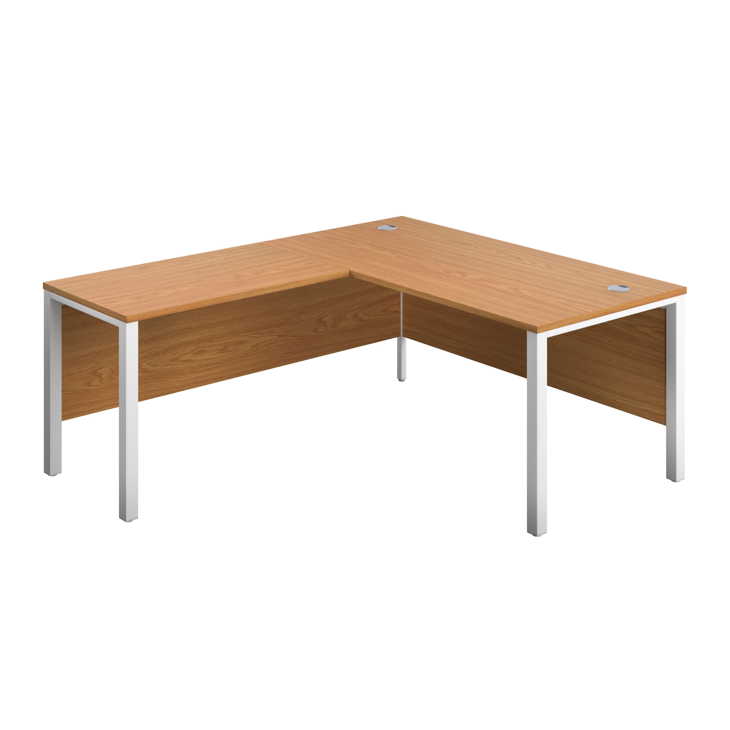Goal Post Left Hand Return Desk | 1600X800 | Nova Oak/White