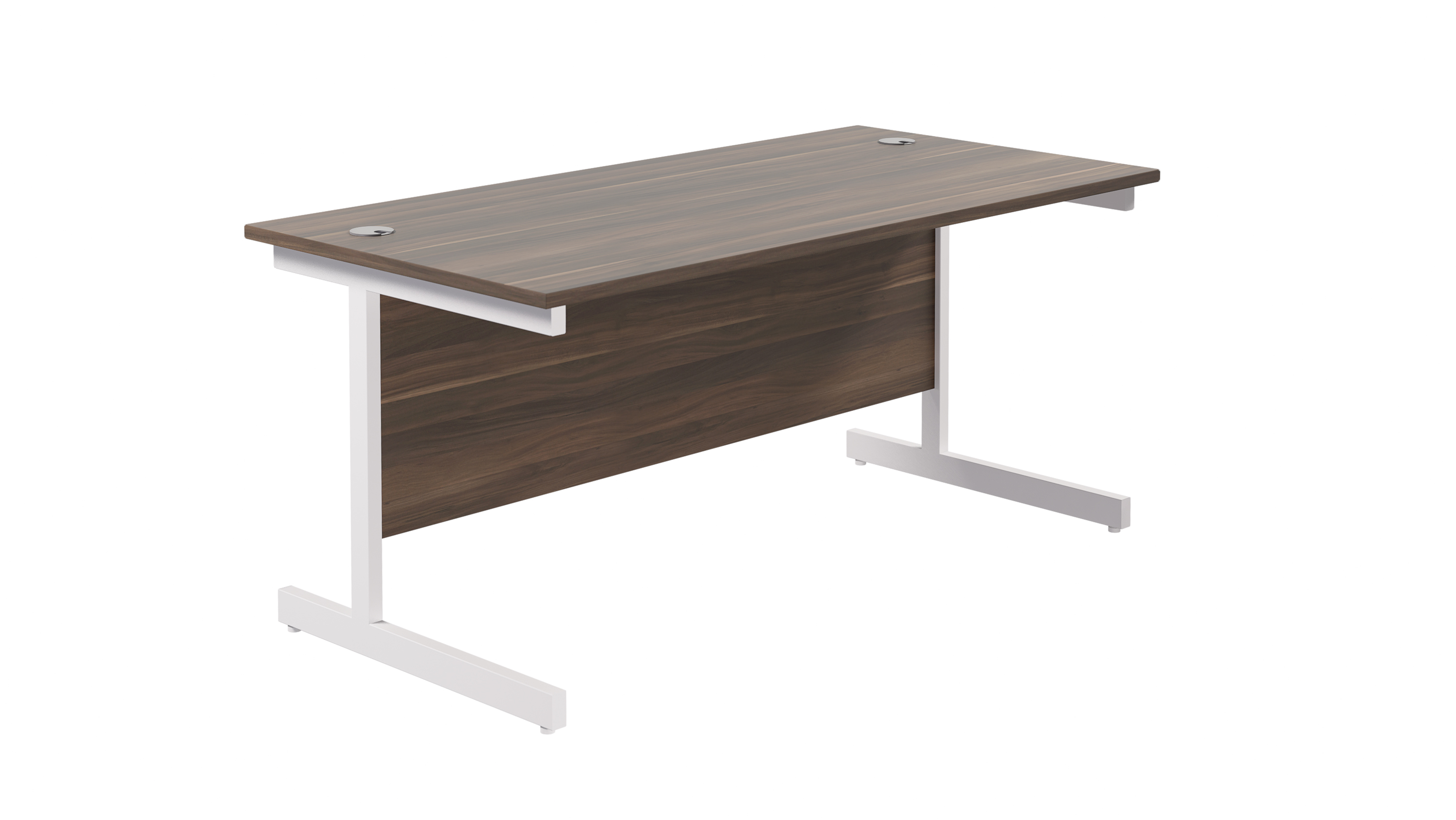 Single Upright Rectangular Desk | 1800X800 | Dark Walnut/White