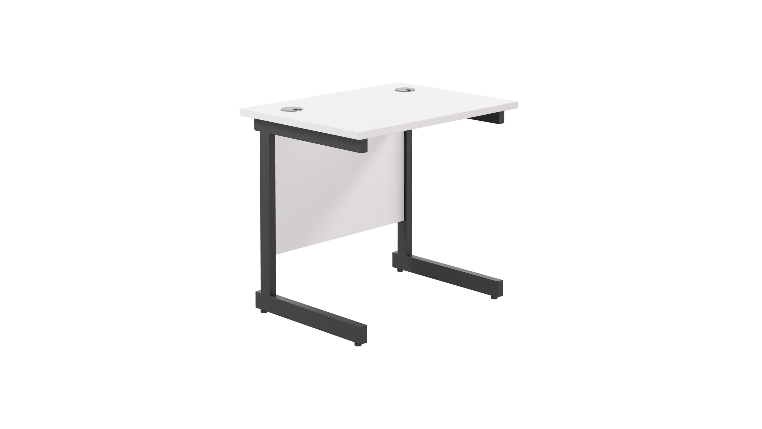 Single Upright Rectangular Desk | 800X600 | White/Black