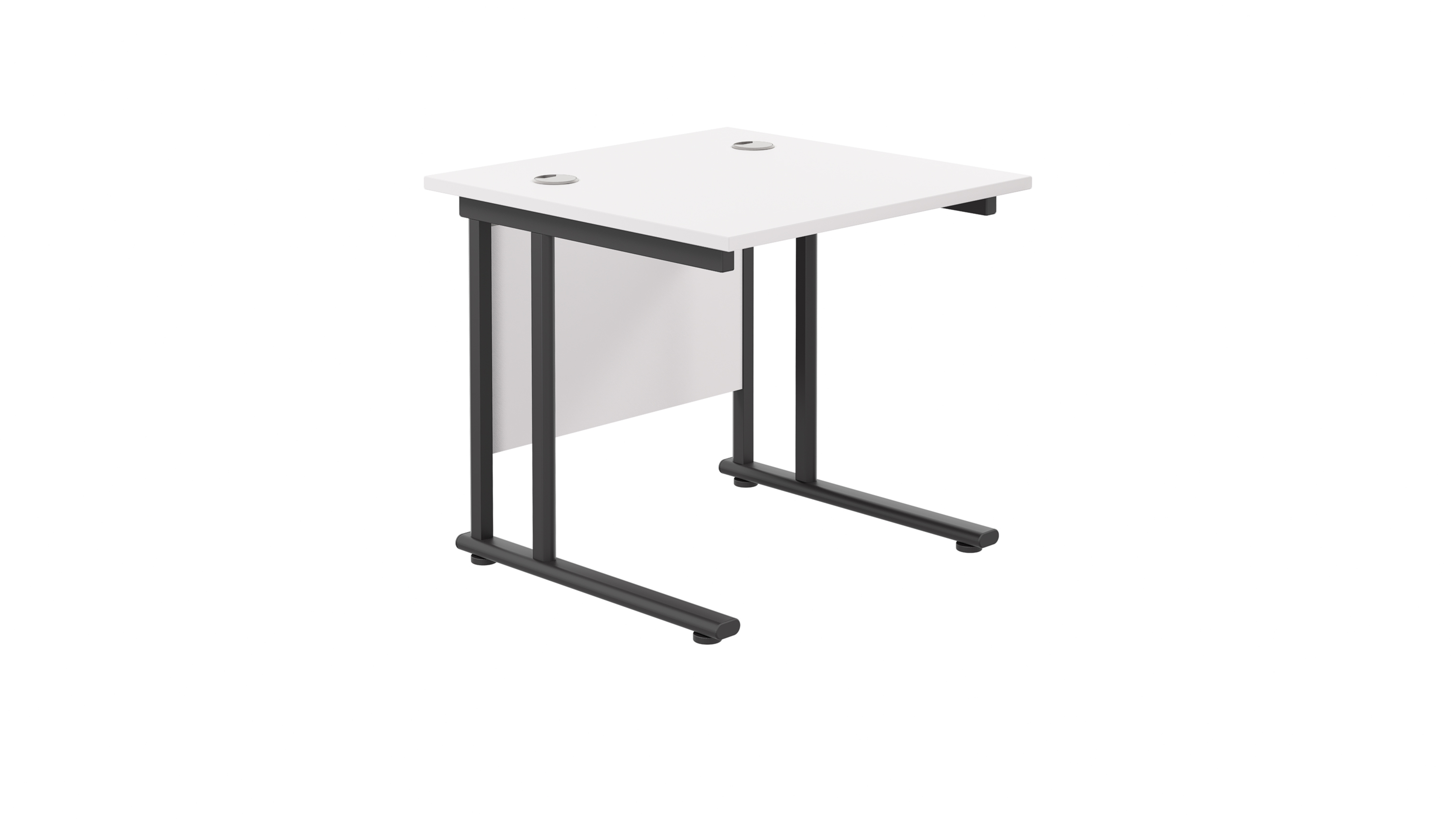 Twin Upright Rectangular Desk | 800X800 | White/Black
