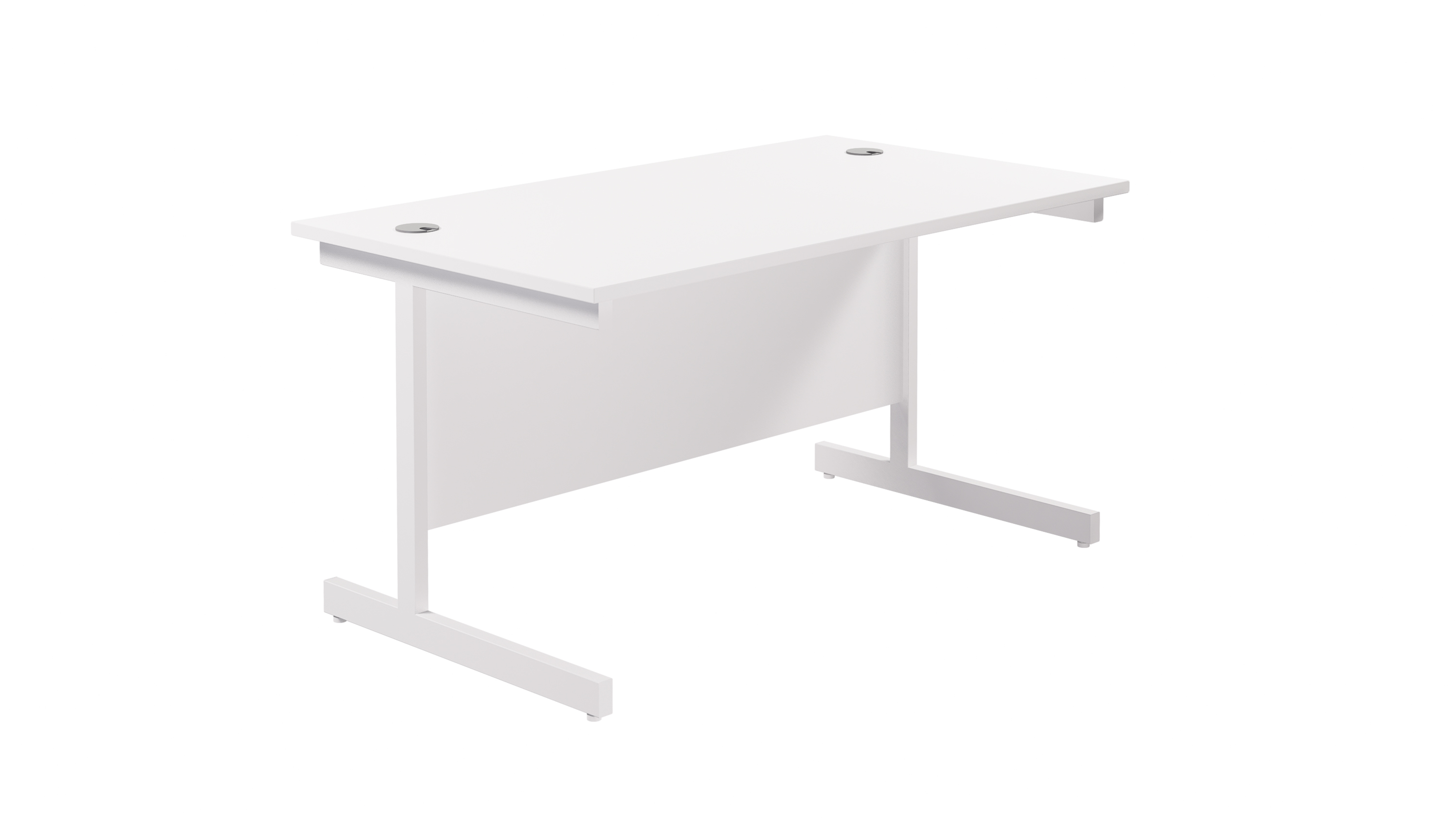 Single Upright Rectangular Desk | 1200X800 | White/White