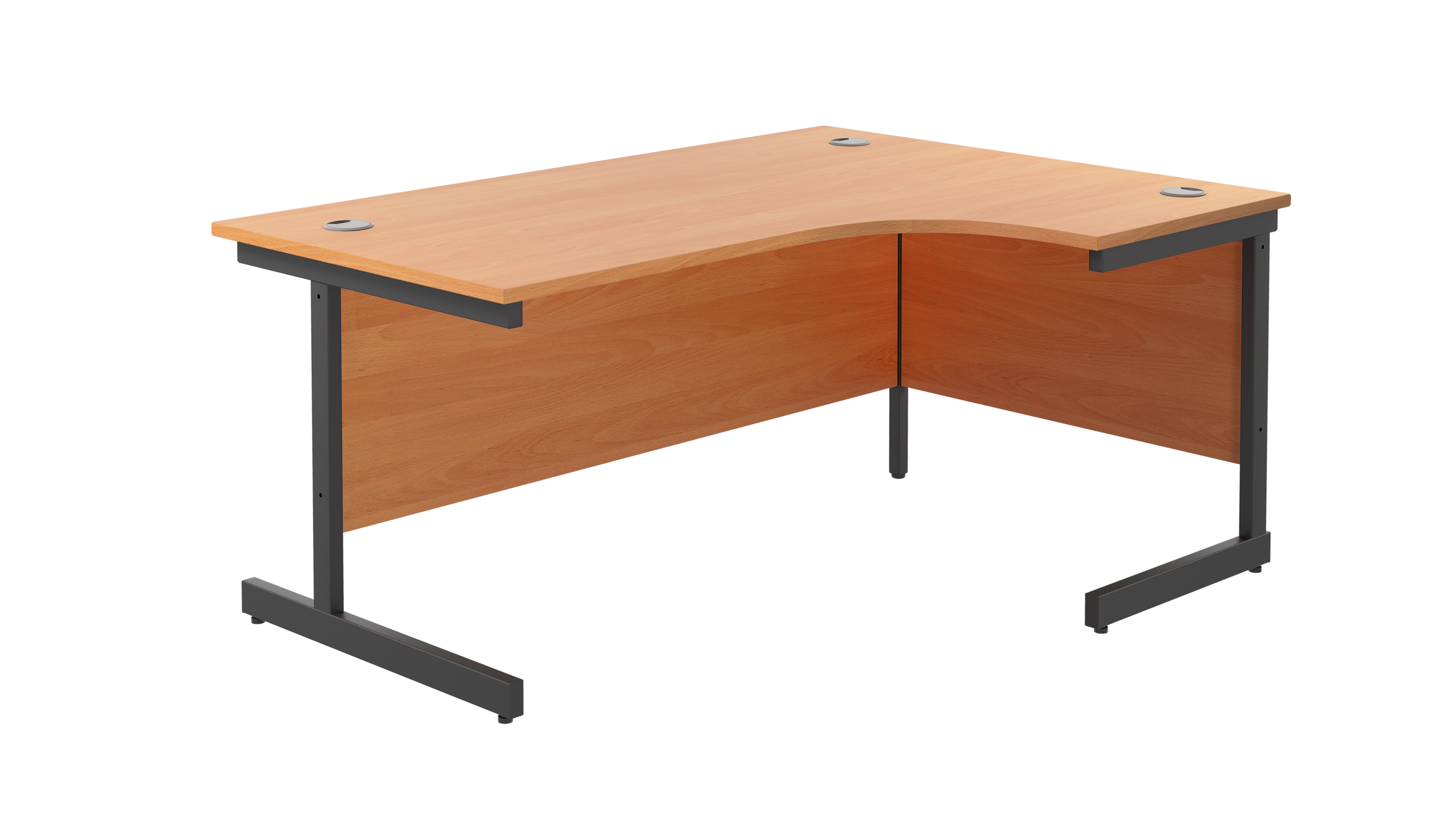 Single Upright Right Hand Radial Desk | 1800X1200 | Beech/Black