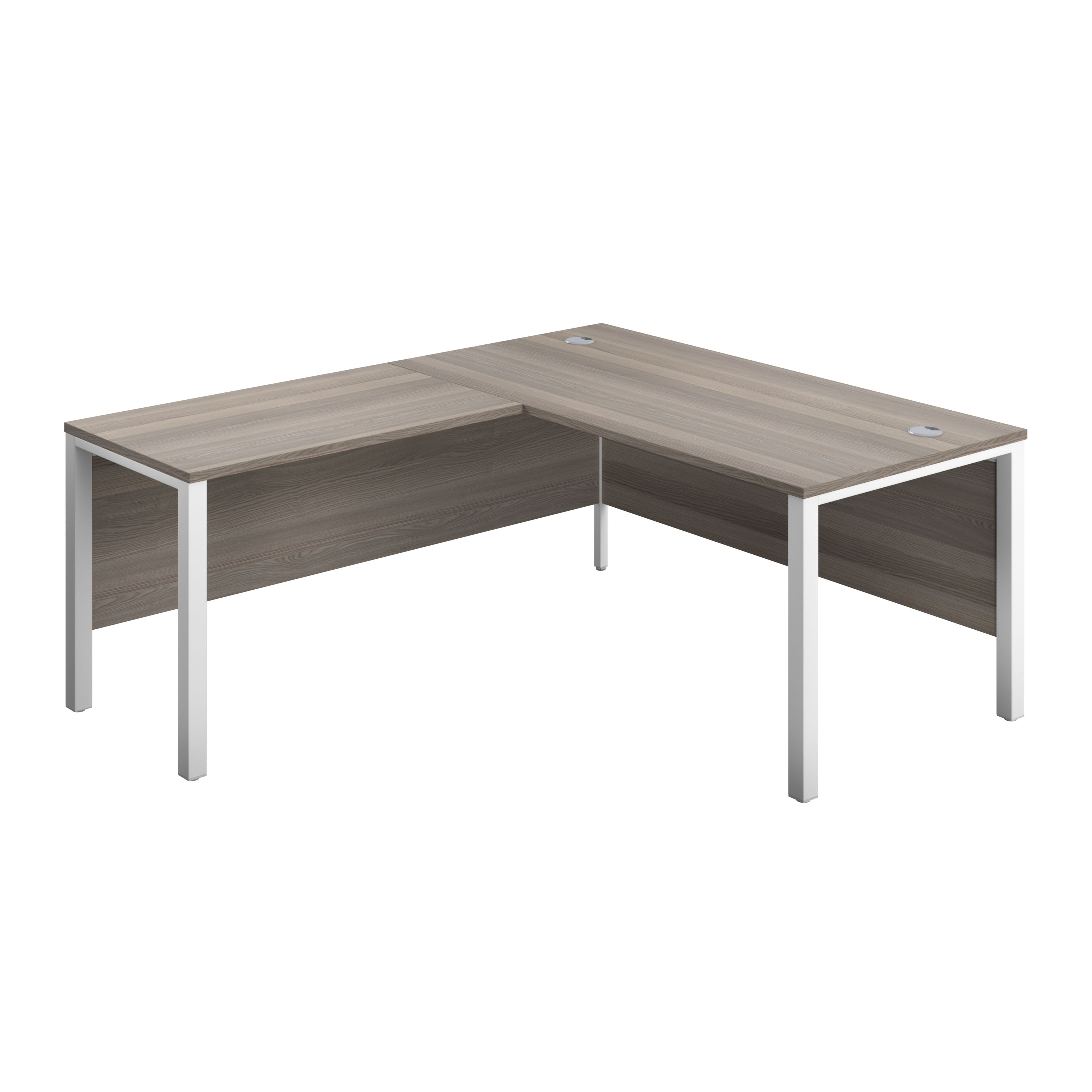Goal Post Left Hand Return Desk | 1800X800 | Grey Oak/White