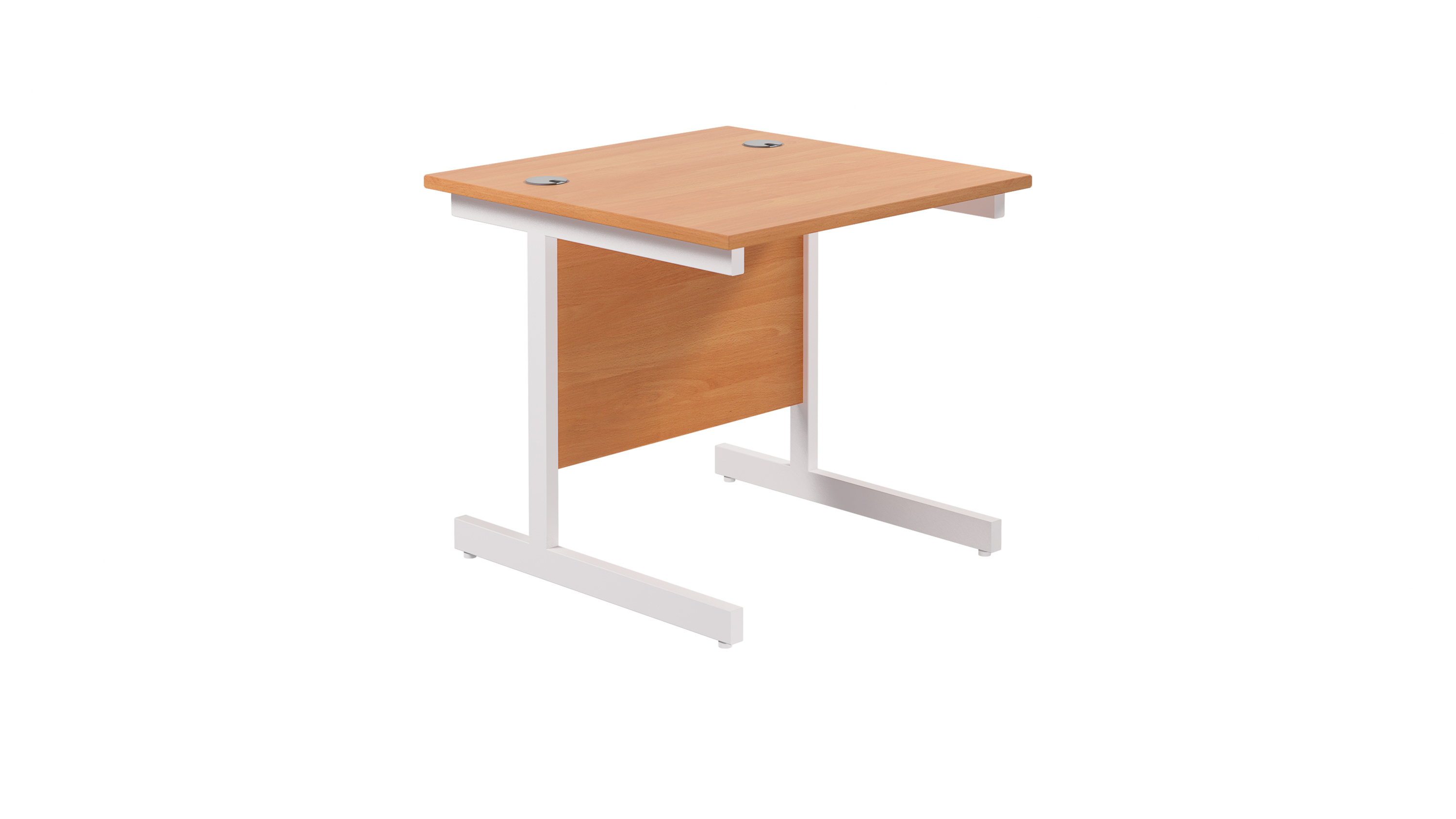 Single Upright Rectangular Desk | 800X800 | Beech/White