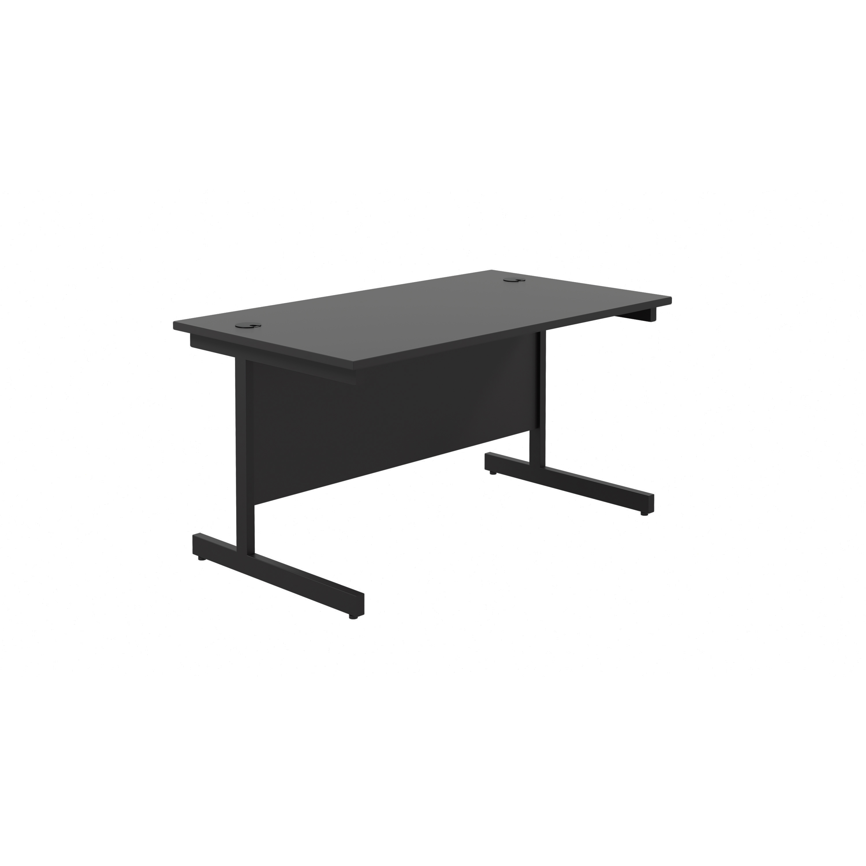 Single Upright Rectangular Desk | 1400X800 | Black/Black