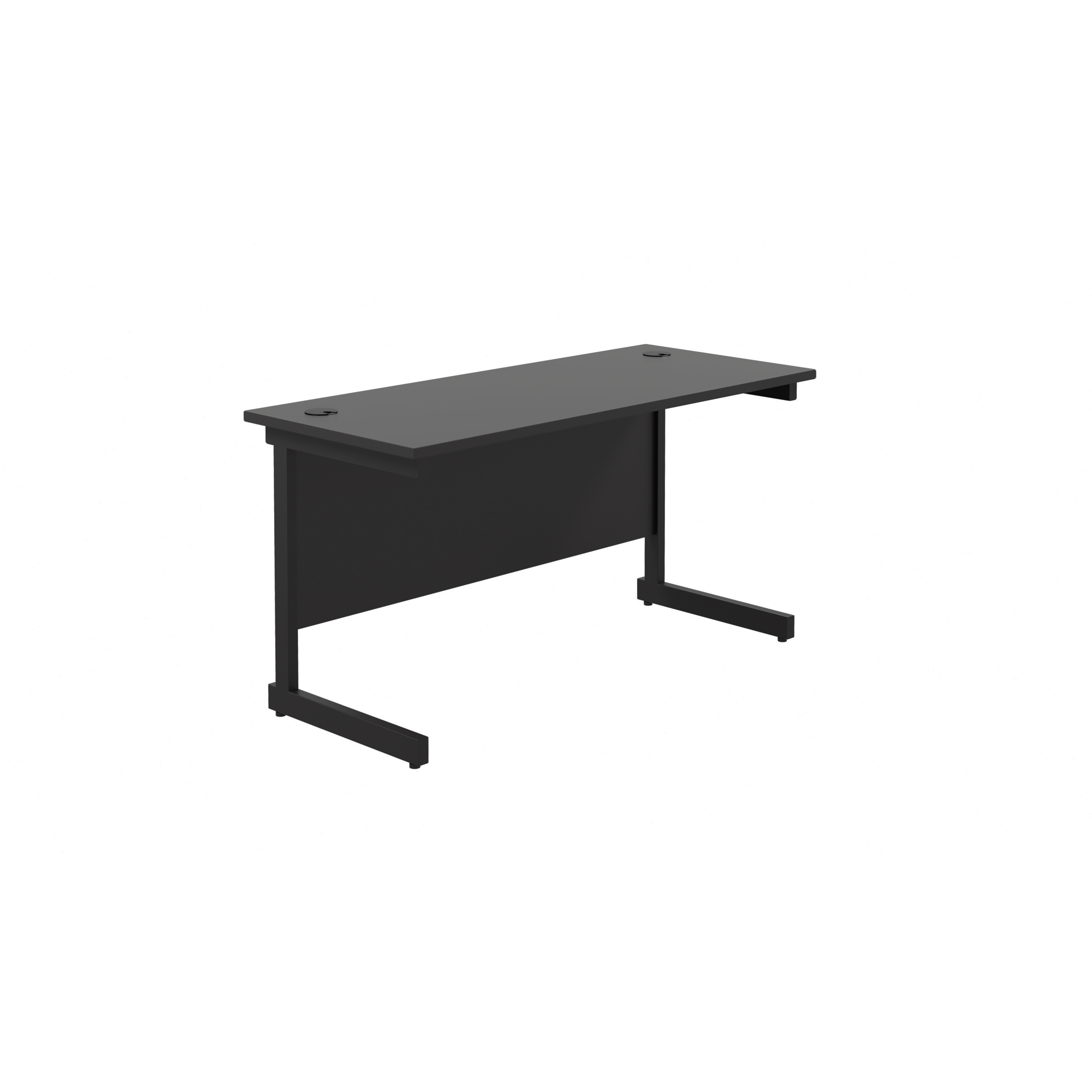 Single Upright Rectangular Desk | 1200X600 | Black/Black