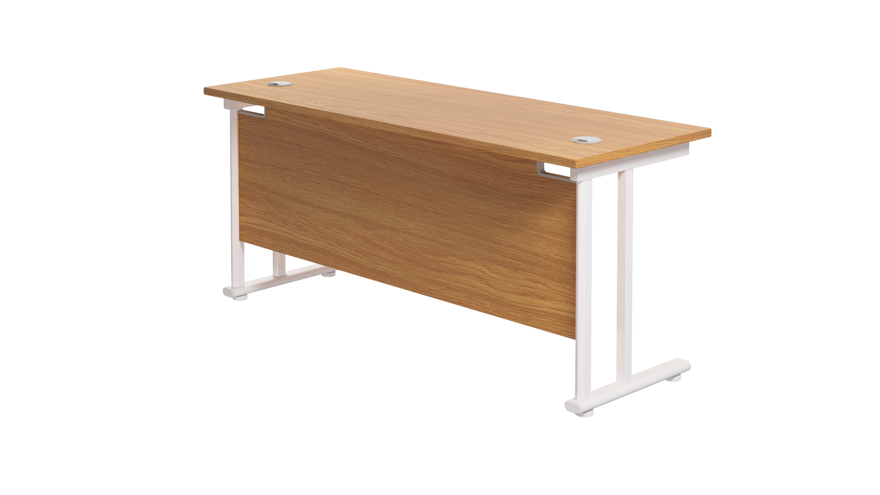 Twin Upright Rectangular Desk | 1800X600 | Nova Oak/White