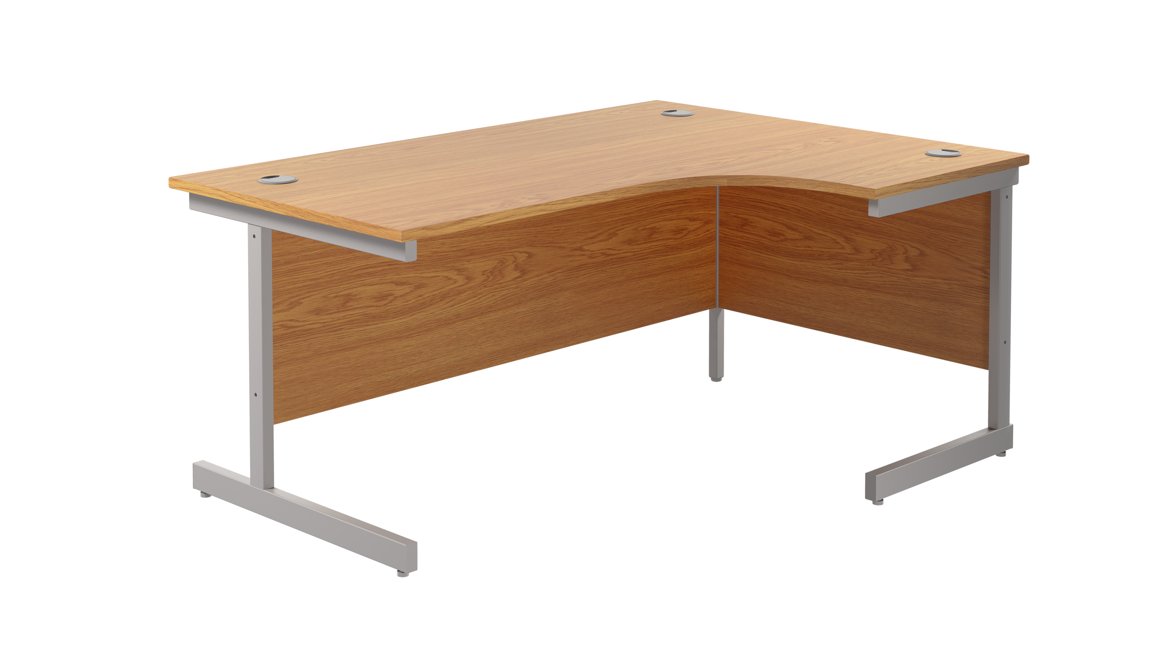 Single Upright Right Hand Radial Desk | 1800X1200 | Nova Oak/Silver