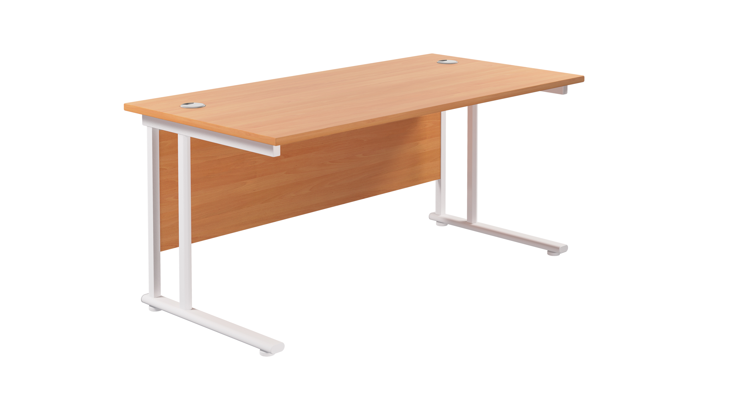 Twin Upright Rectangular Desk | 1800X800 | Beech/White