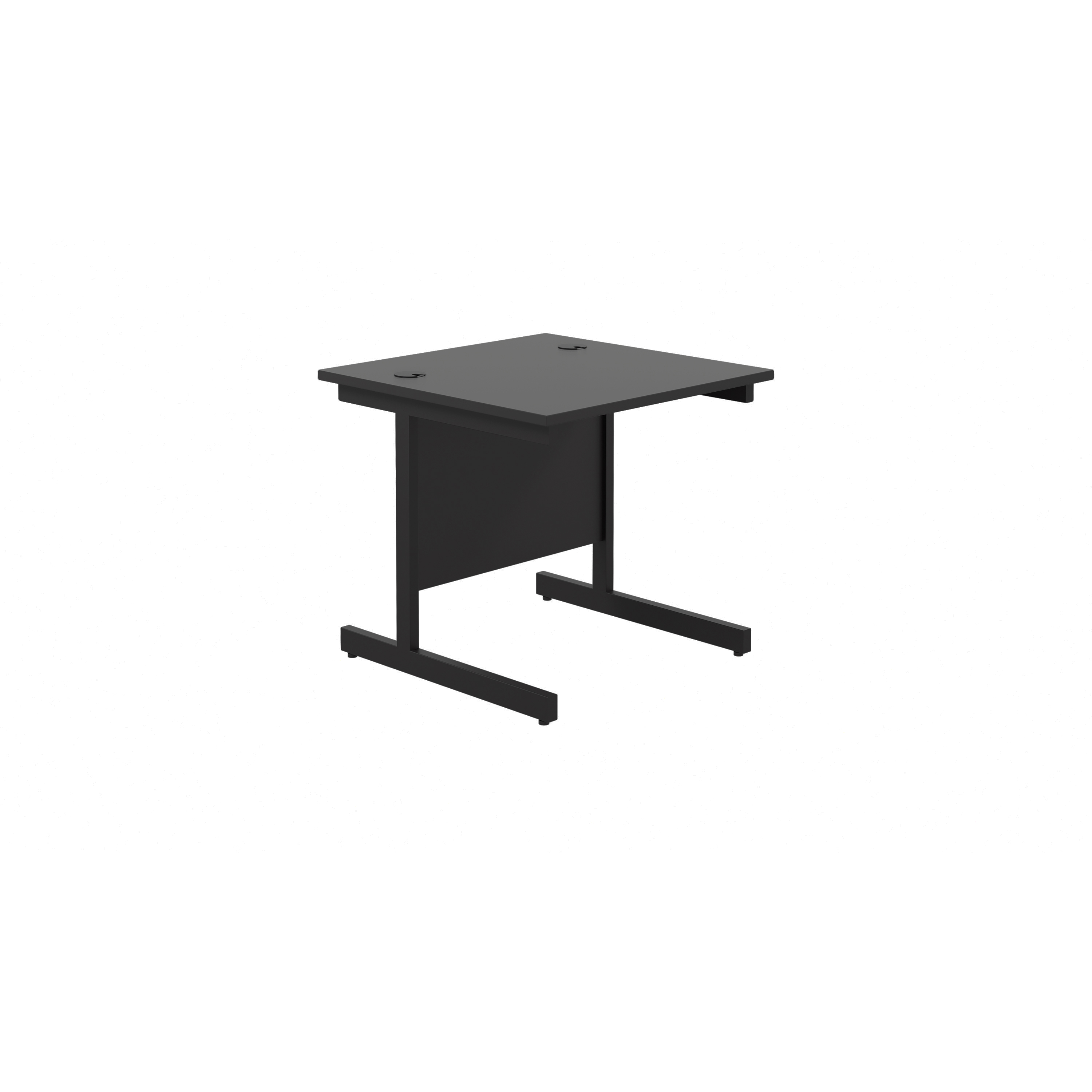 Single Upright Rectangular Desk | 800X800 | Black/Black
