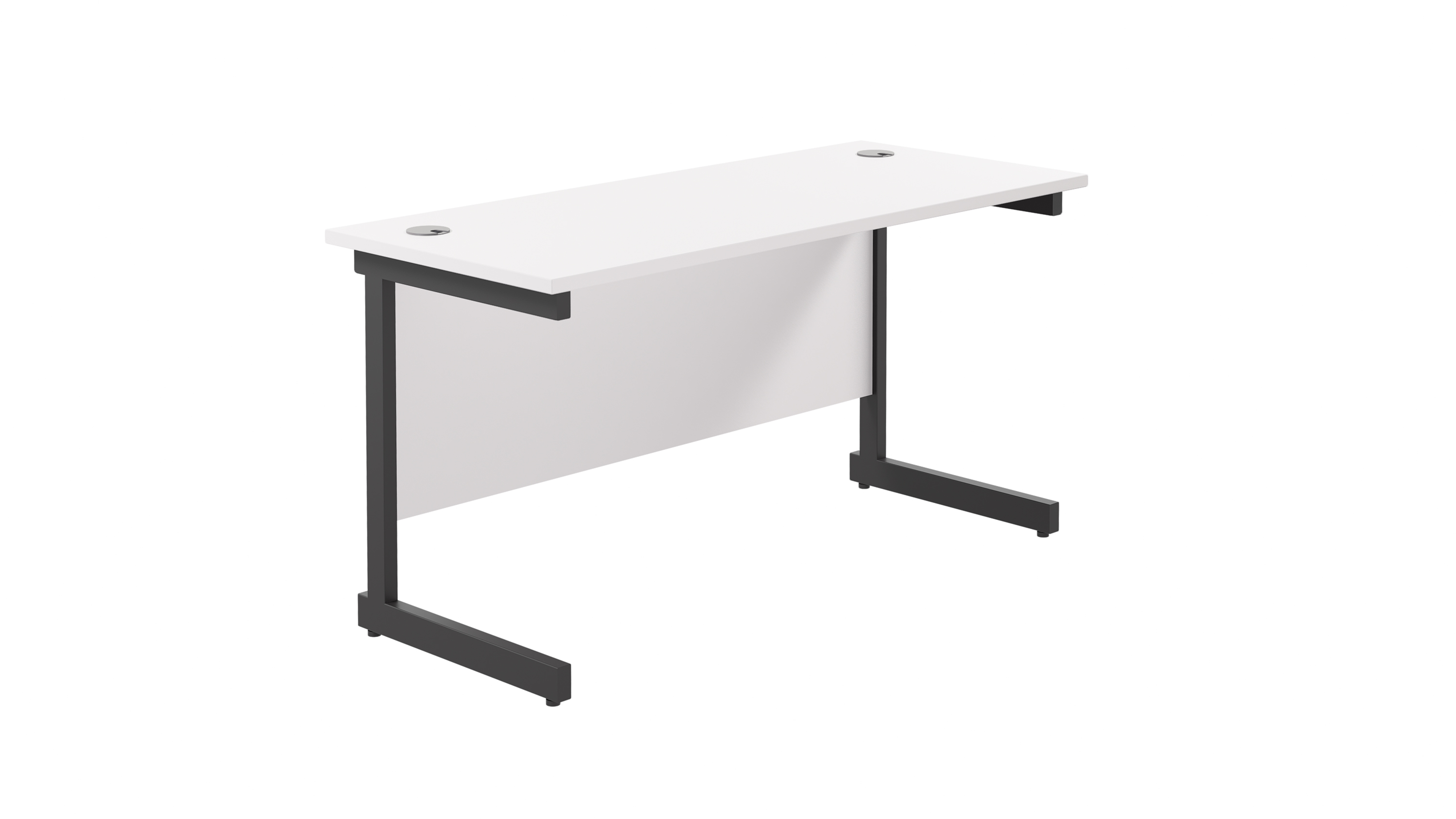 Single Upright Rectangular Desk | 1200X600 | White/Black