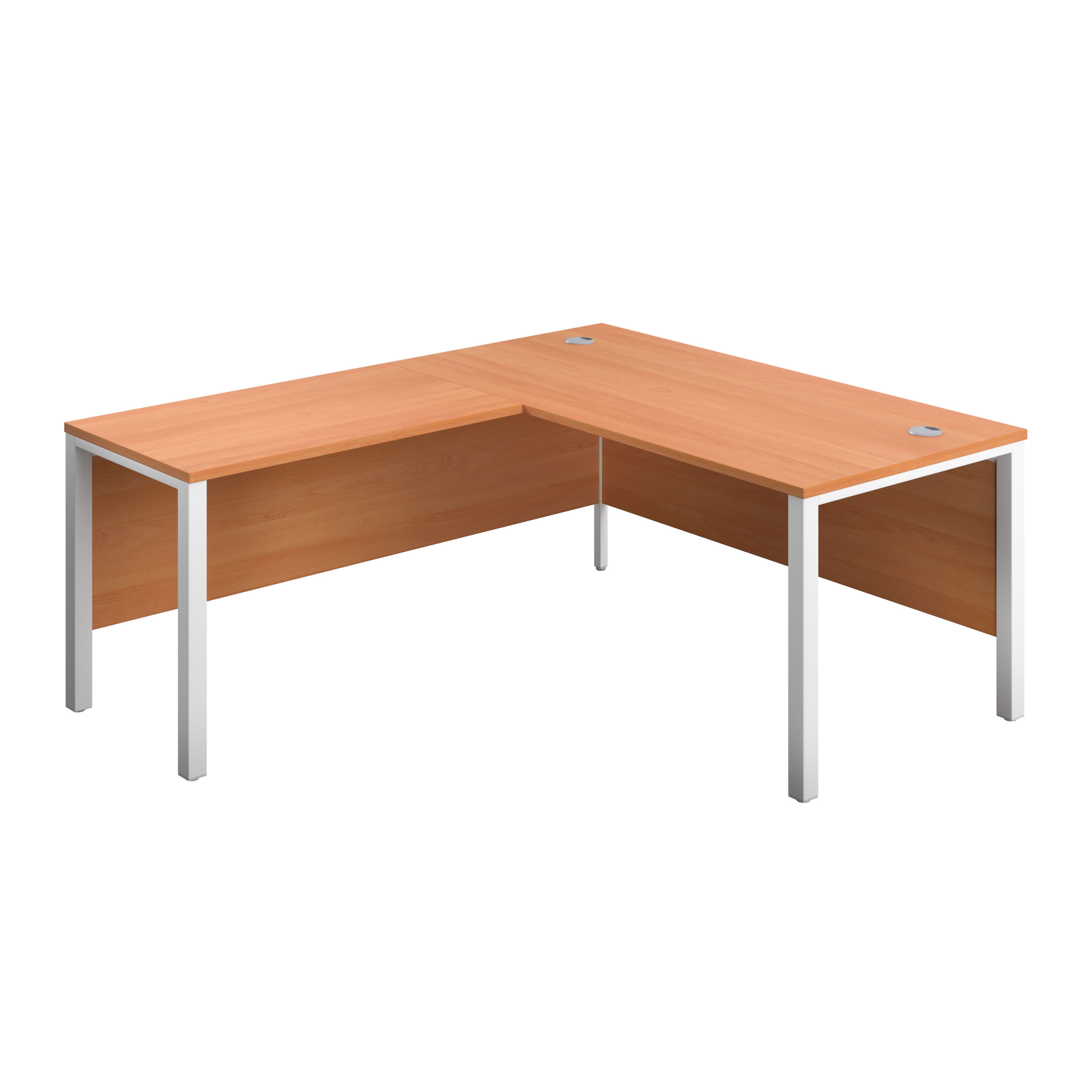 Goal Post Left Hand Return Desk | 1600X800 | Beech/White