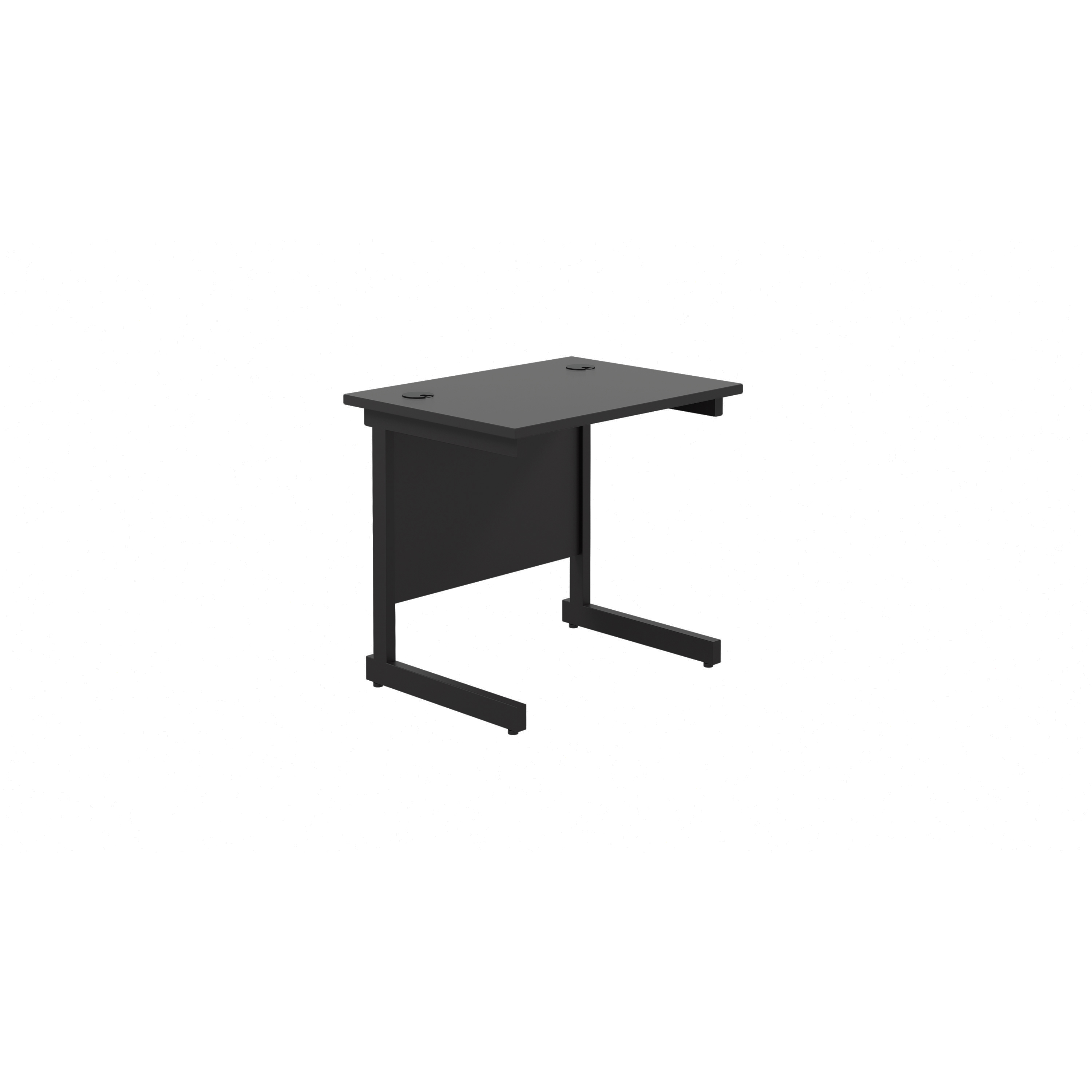Single Upright Rectangular Desk | 800X600 | Black/Black