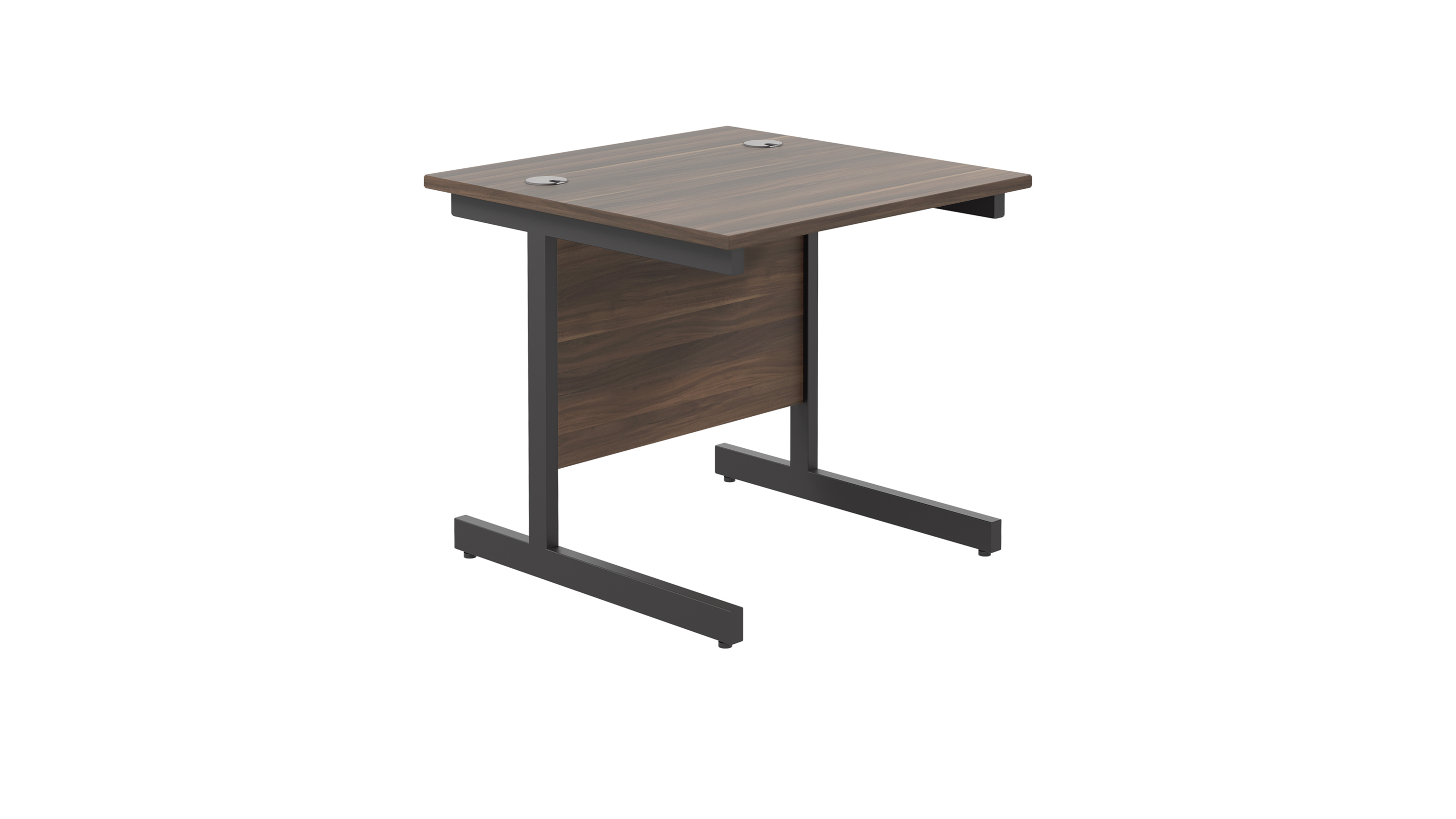 Single Upright Rectangular Desk | 800X800 | Dark Walnut/Black