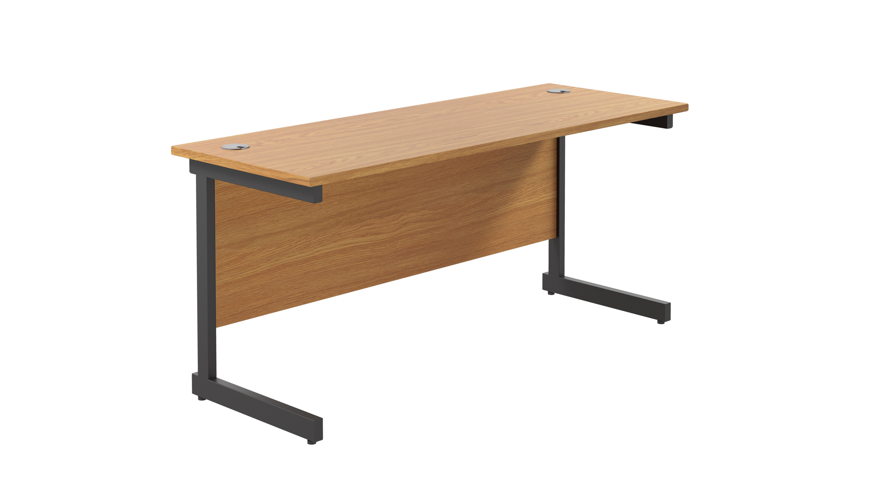 Single Upright Rectangular Desk | 1800X600 | Nova Oak/Black