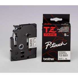 Brother TZES221 Black on White 8M x 9mm Strong adhesive Tape