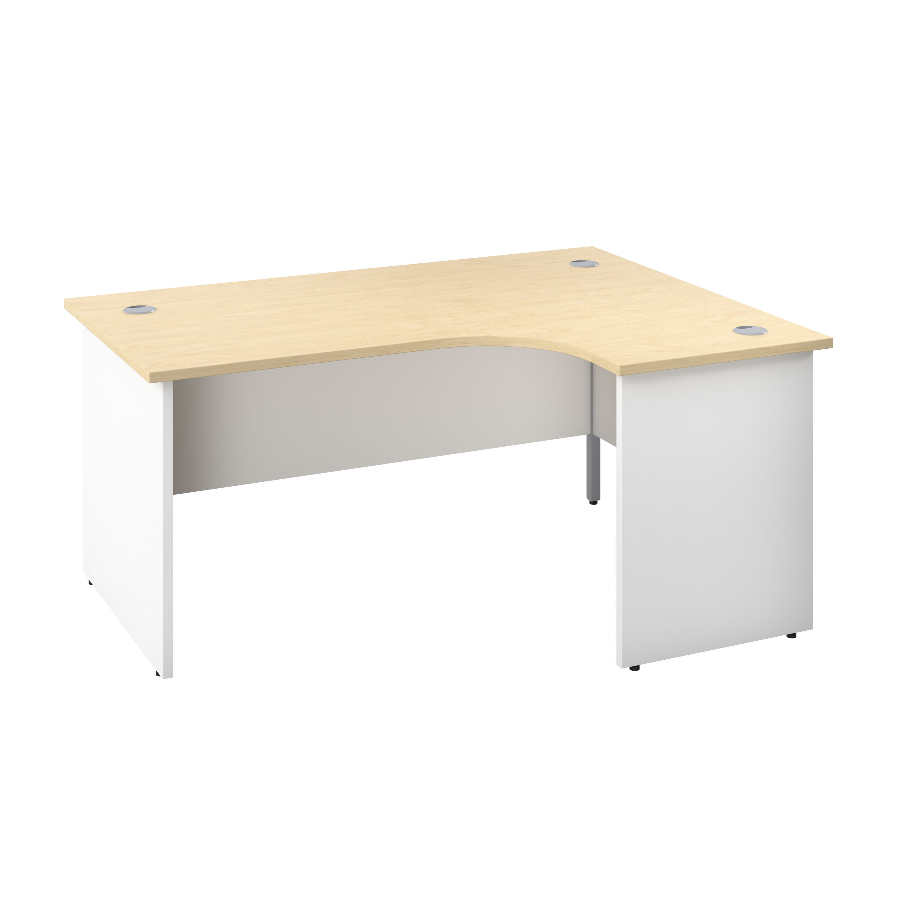 Panel Right Hand Radial Desk | 1600X1200 | Maple/White