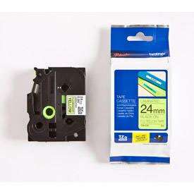 Brother TZEC51 Black on Yellow 5M x 24mm Fluorescent Tape
