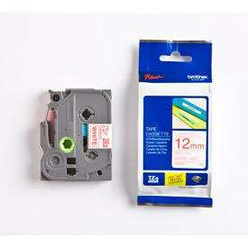 Brother TZE232 Red on White 8M x 12mm Gloss Tape