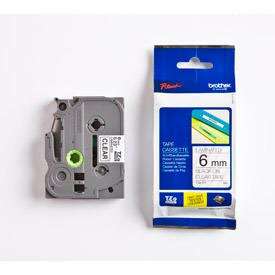 Brother TZE111 Black on Clear 8M x 6mm Gloss Tape