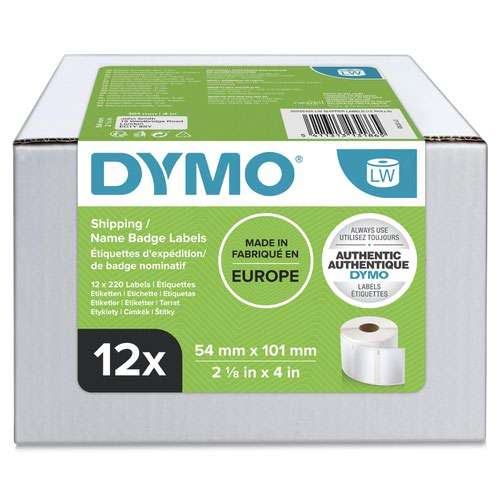 Dymo S0722420 LabelWriter Shipping Labels Box of 12 Rolls 101 x 54mm