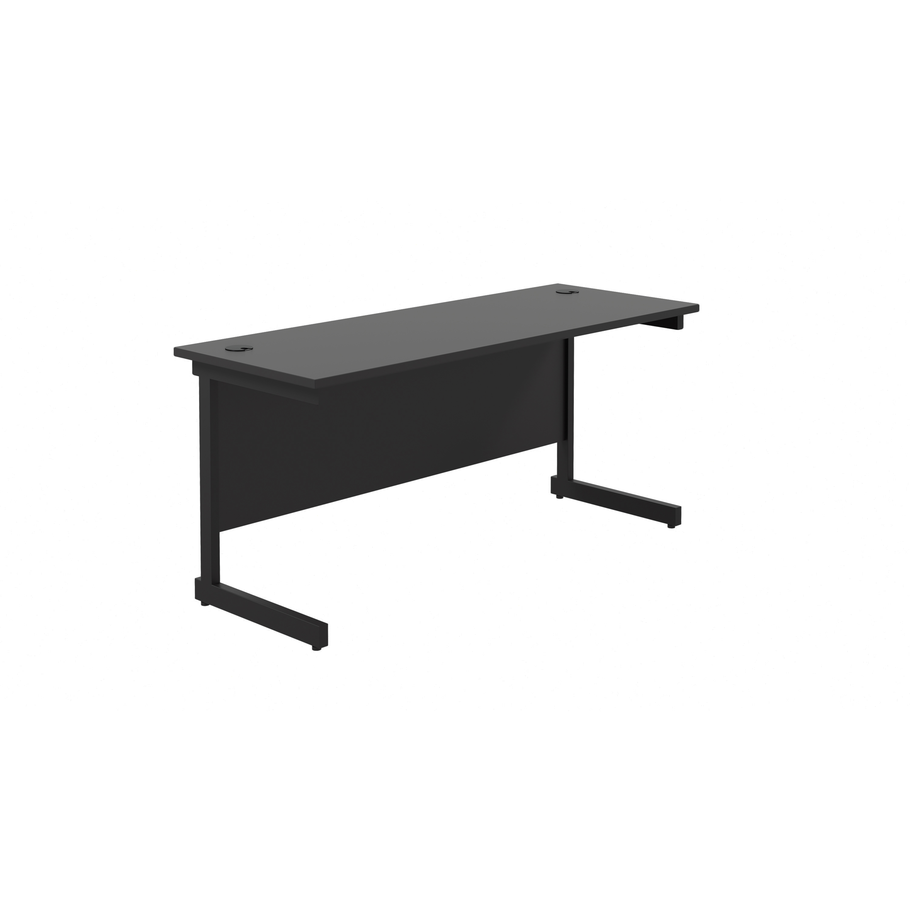 Single Upright Rectangular Desk | 1800X600 | Black/Black