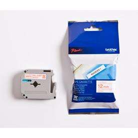 Brother MK232BZ Red on White 8M x 12mm Plastic Tape