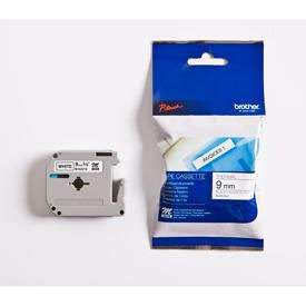 Brother MK221BZ Black on White 8M x 9mm Plastic Tape