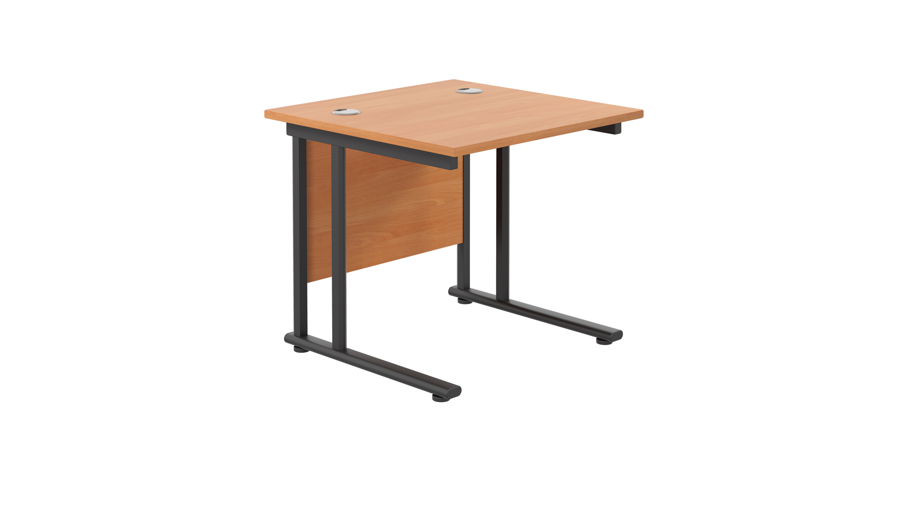 Twin Upright Rectangular Desk | 800X800 | Beech/Black
