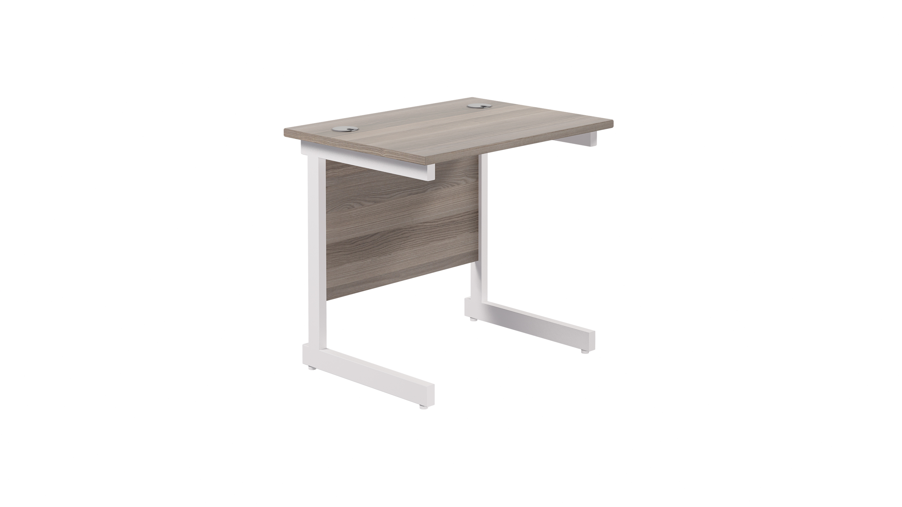 Single Upright Rectangular Desk | 800X600 | Grey Oak/White