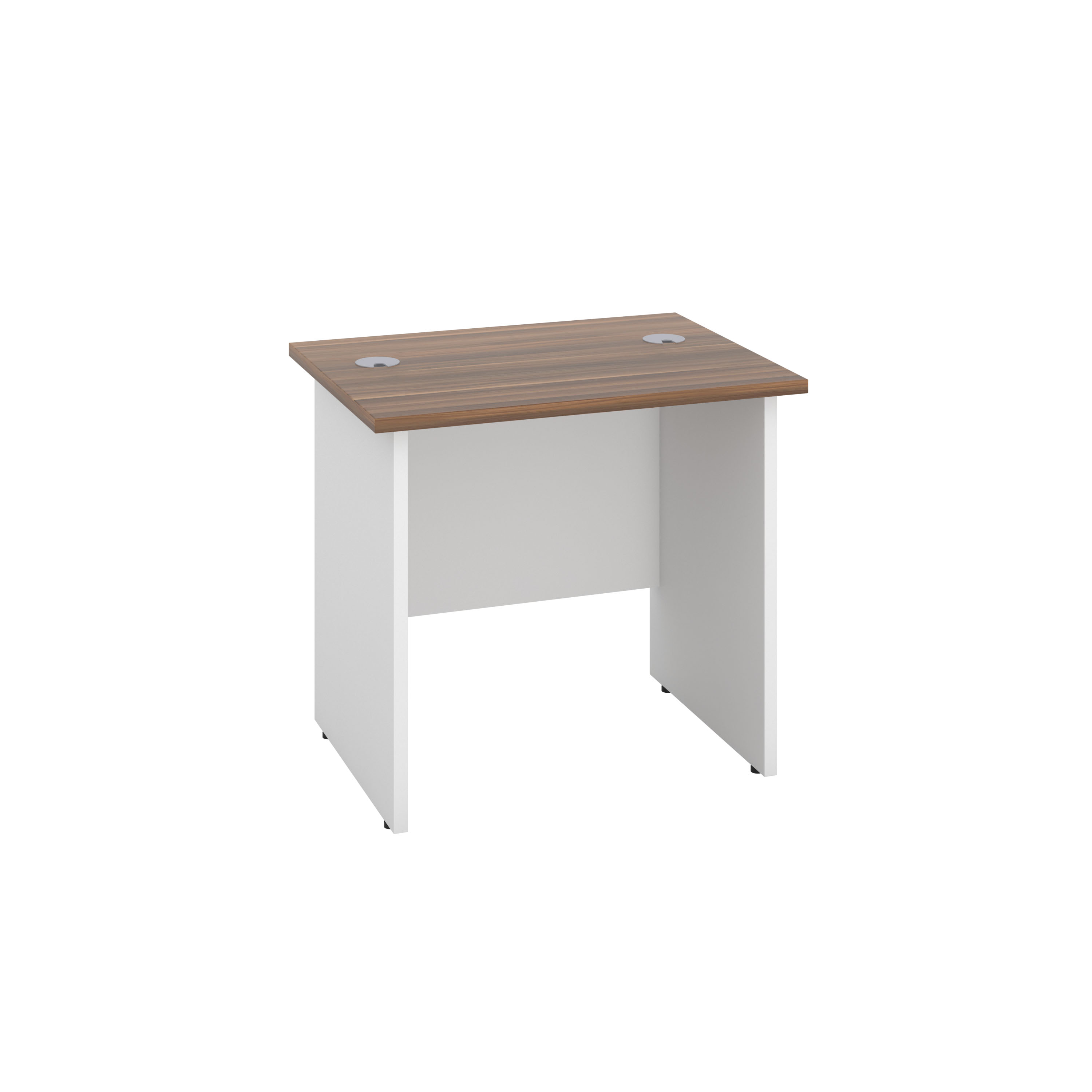 Panel Rectangular Desk | 800X600 | Dark Walnut/White